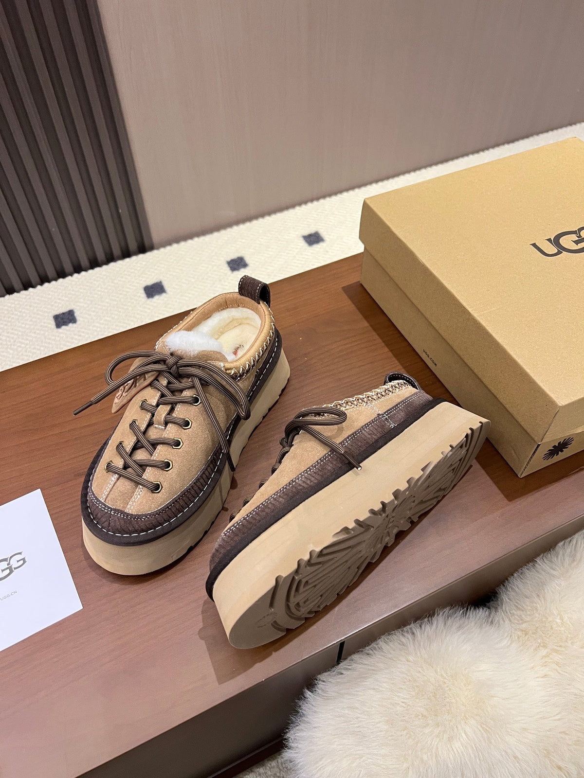 UGG 26s Shoes 4.5cm Chestnut Shearling Suede 187146