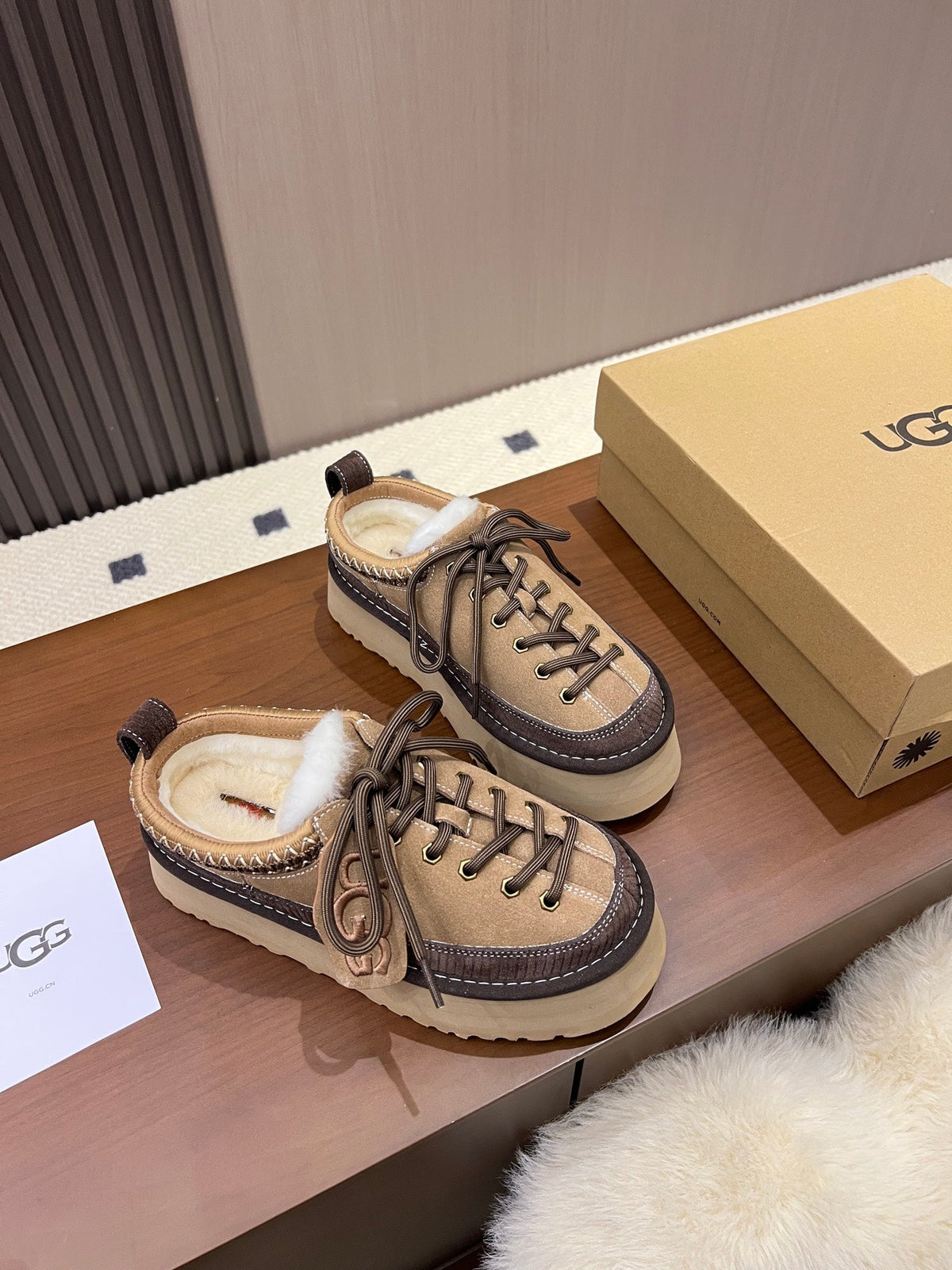 UGG 26s Shoes 4.5cm Chestnut Shearling Suede 187146