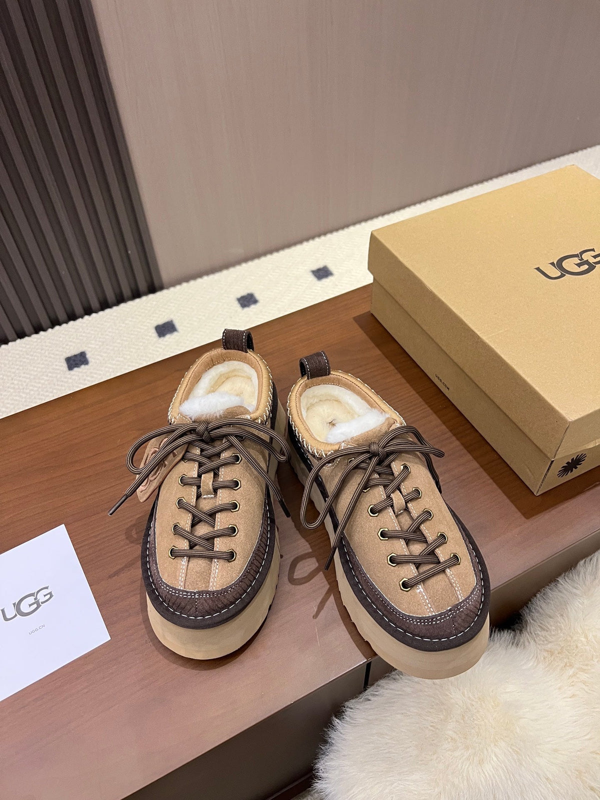 UGG 26s Shoes 4.5cm Chestnut Shearling Suede 187146