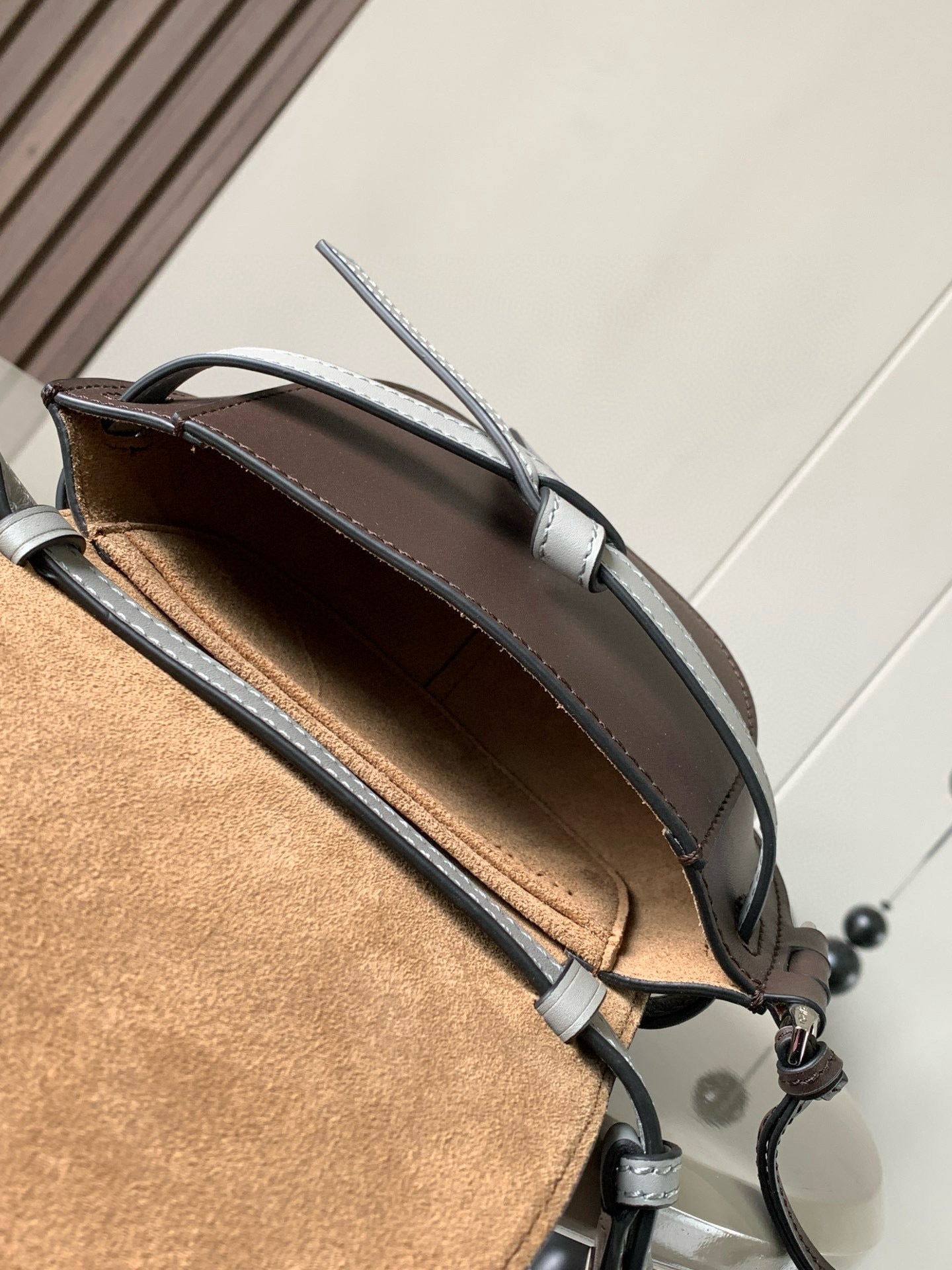 Loewe Mini Gate Dual Bag Light Grey Calfskin