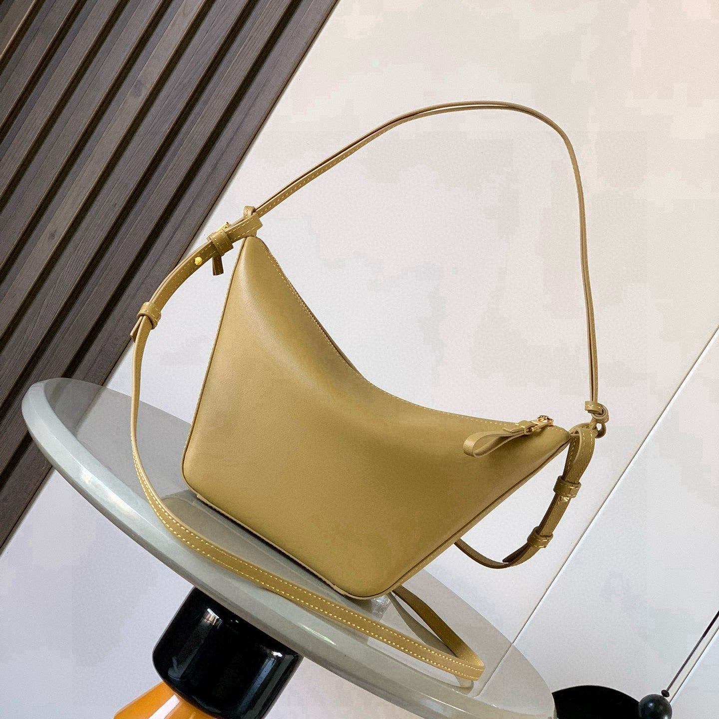 Loewe Mini Hammock Hobo Bag Golden-Brown Calfskin