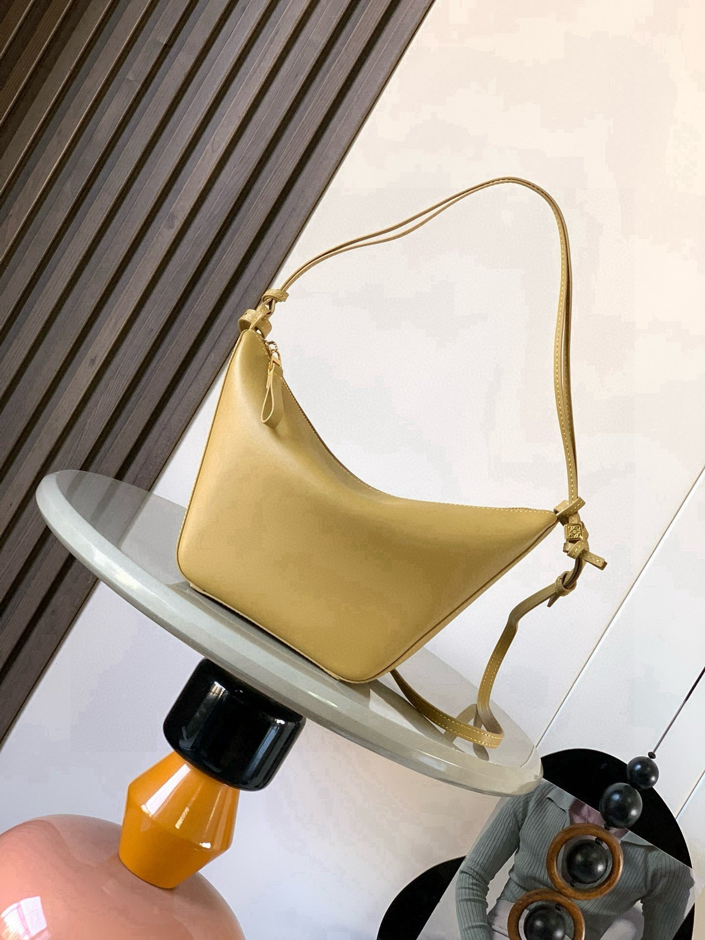 Loewe Mini Hammock Hobo Bag Golden-Brown Calfskin