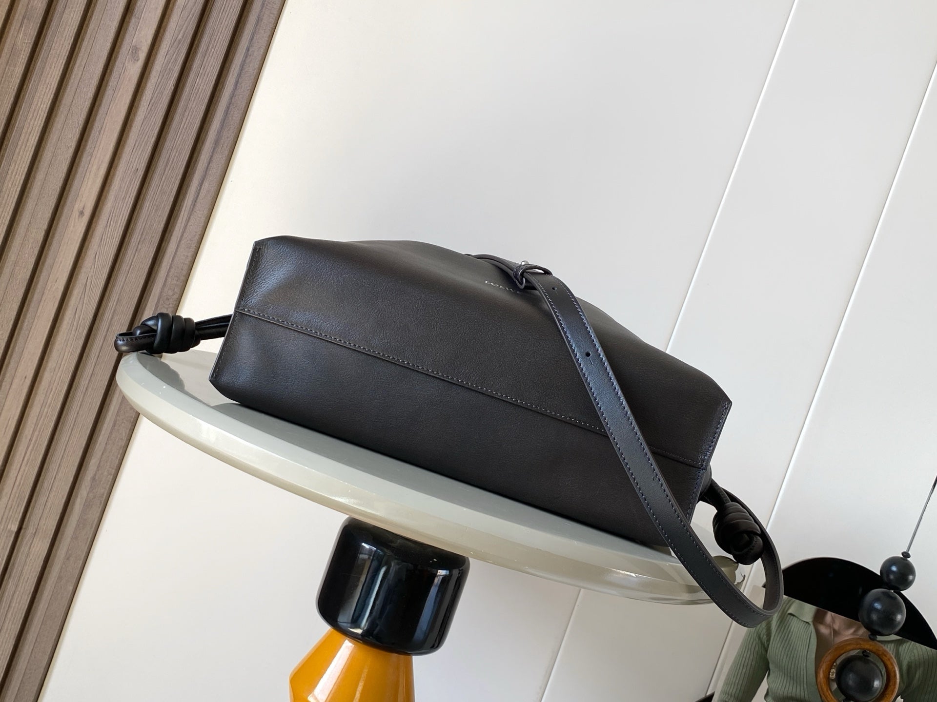 Loewe Panta Medium Flamenco Clutch Bag Chocolate Calfskin