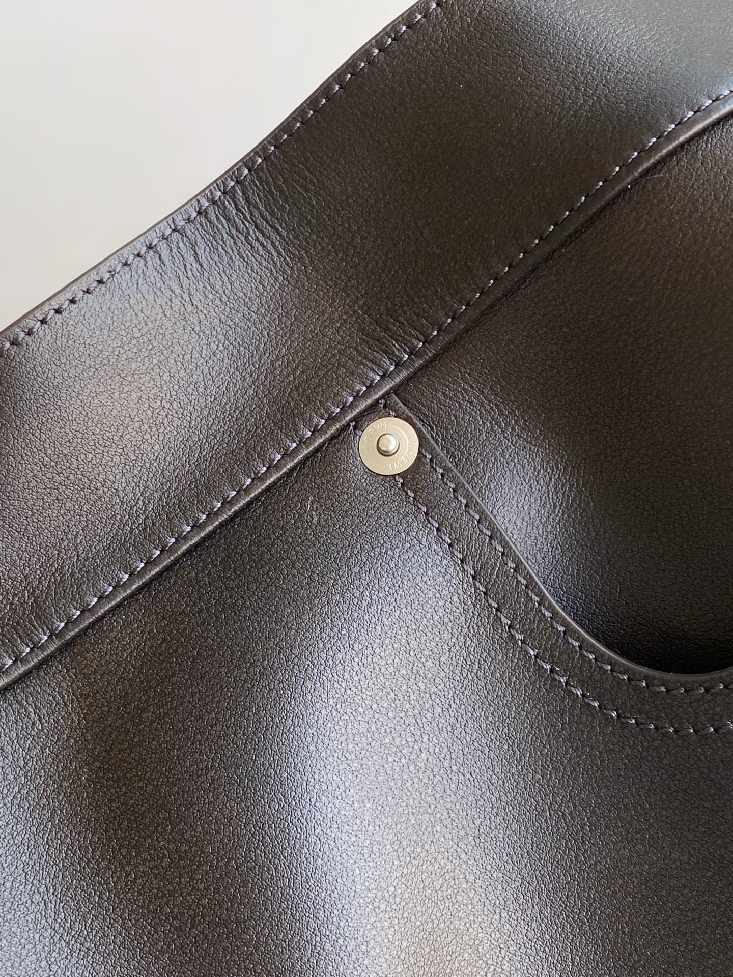 Loewe Panta Medium Flamenco Clutch Bag Chocolate Calfskin