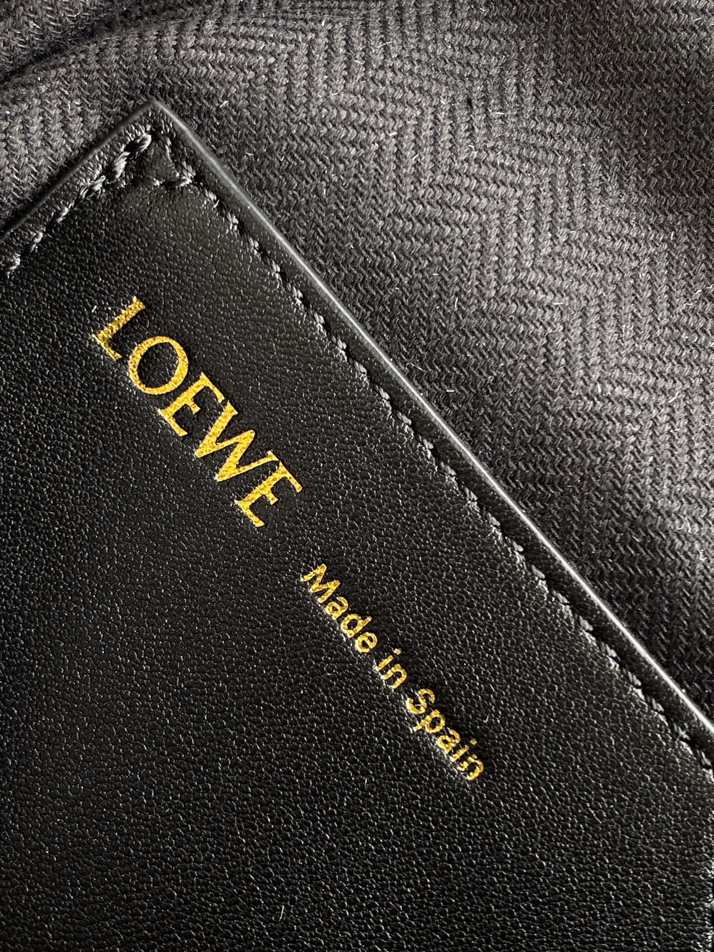 Loewe Draped Leather Tote Bag Black Lambskin