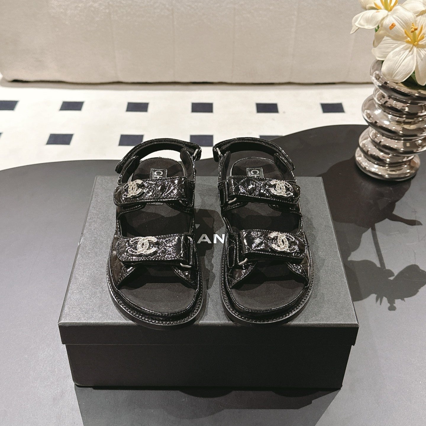 cc 25p dad sandal black leather 237562