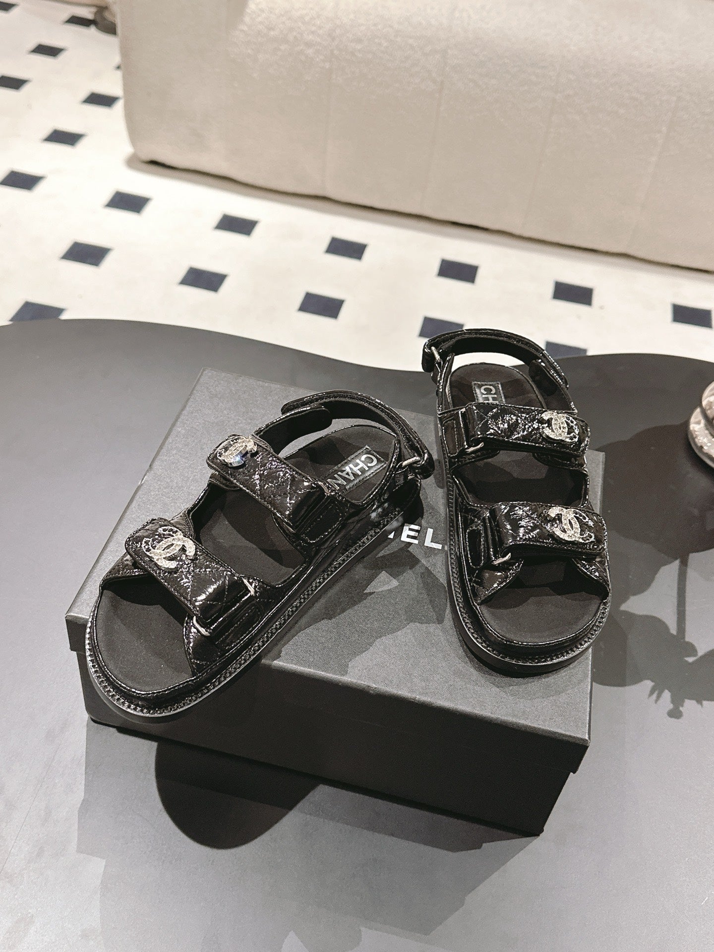 cc 25p dad sandal black leather 237562