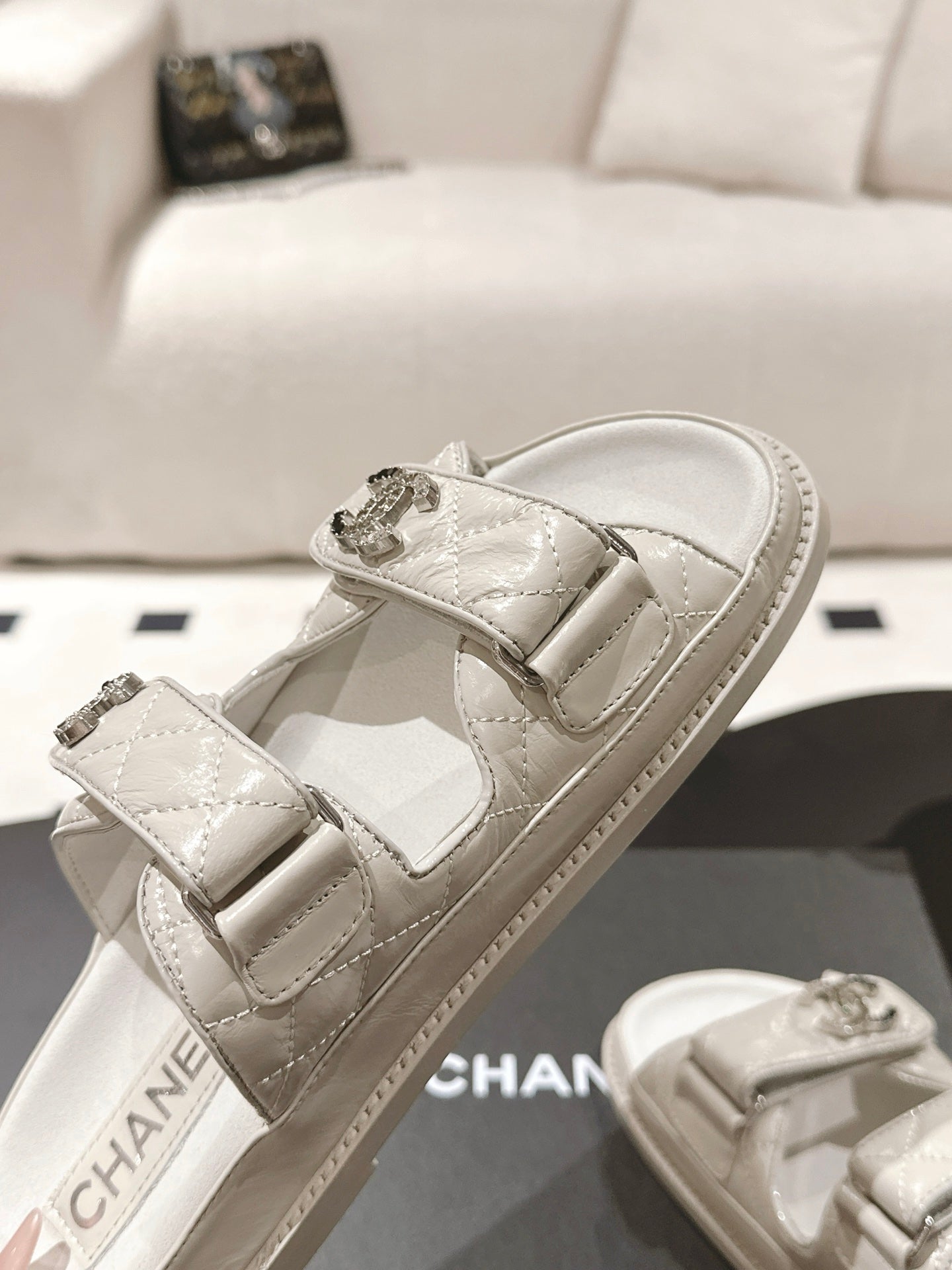 cc 25p dad mule sandal grey leather 237574