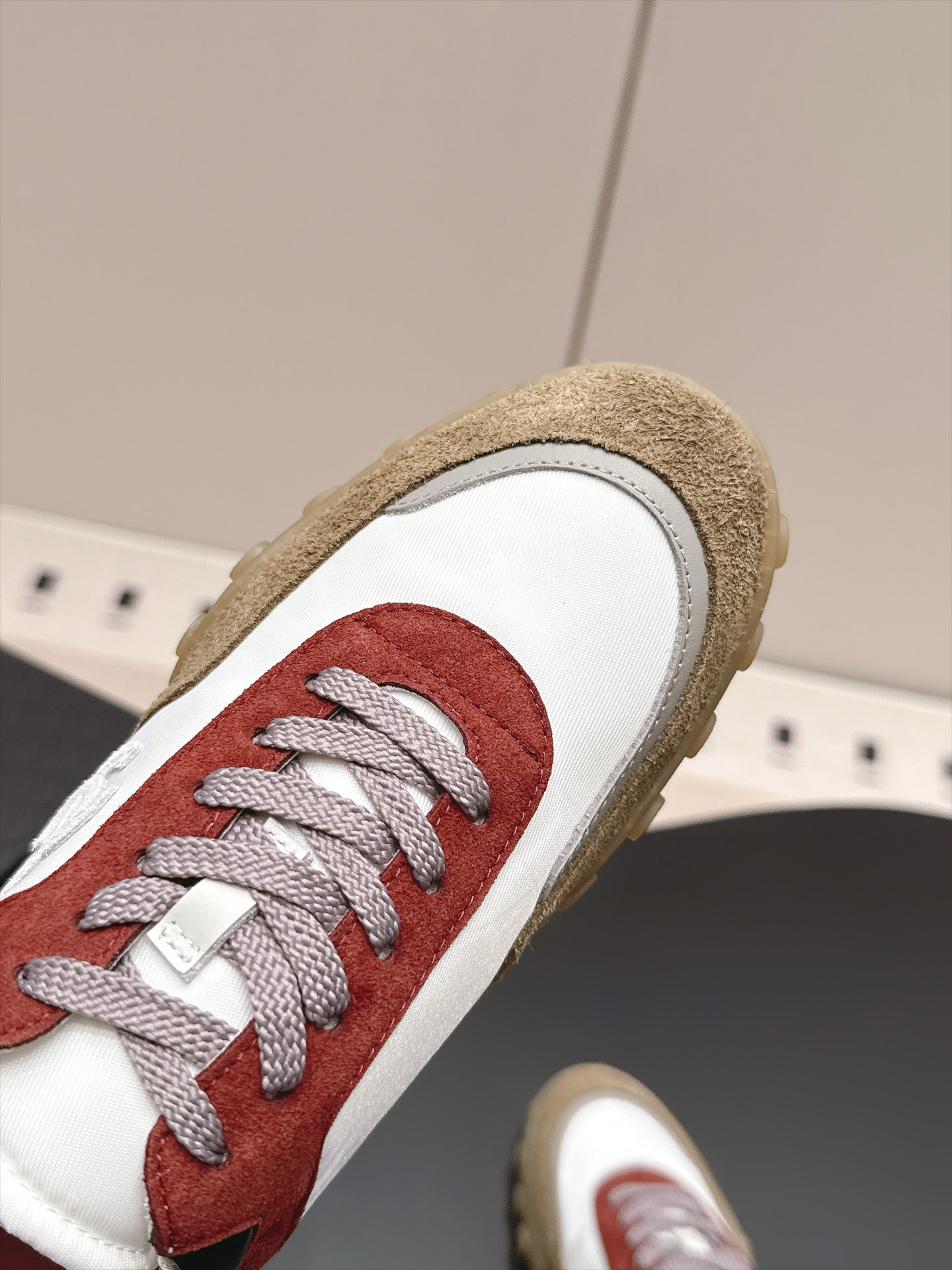CC 26s Platform Casual Sneakers Brown White Red Suede Lambskin 962909