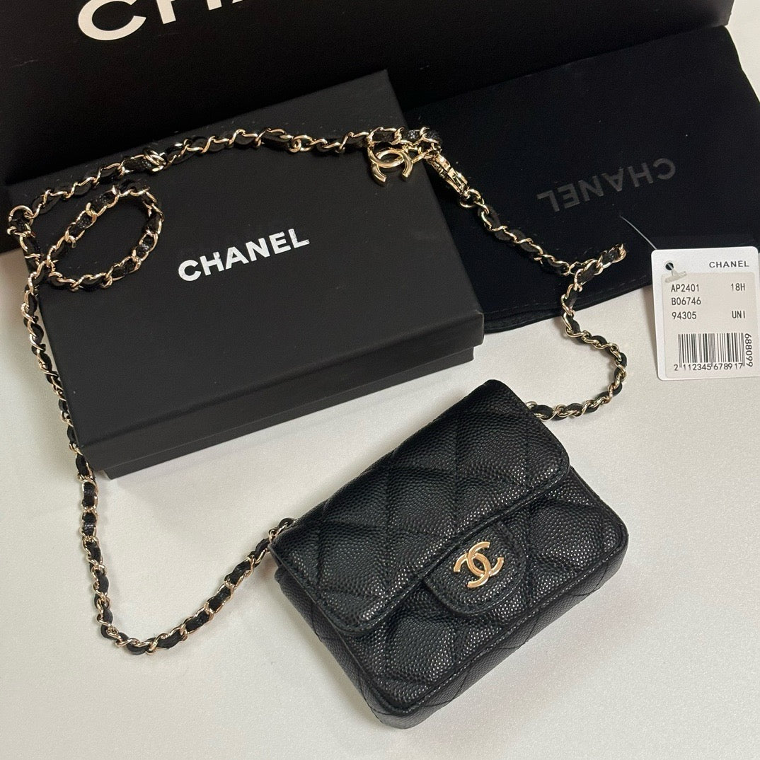 CC 26s Waist Belt Bag Chain Black Caviar GHW 212329