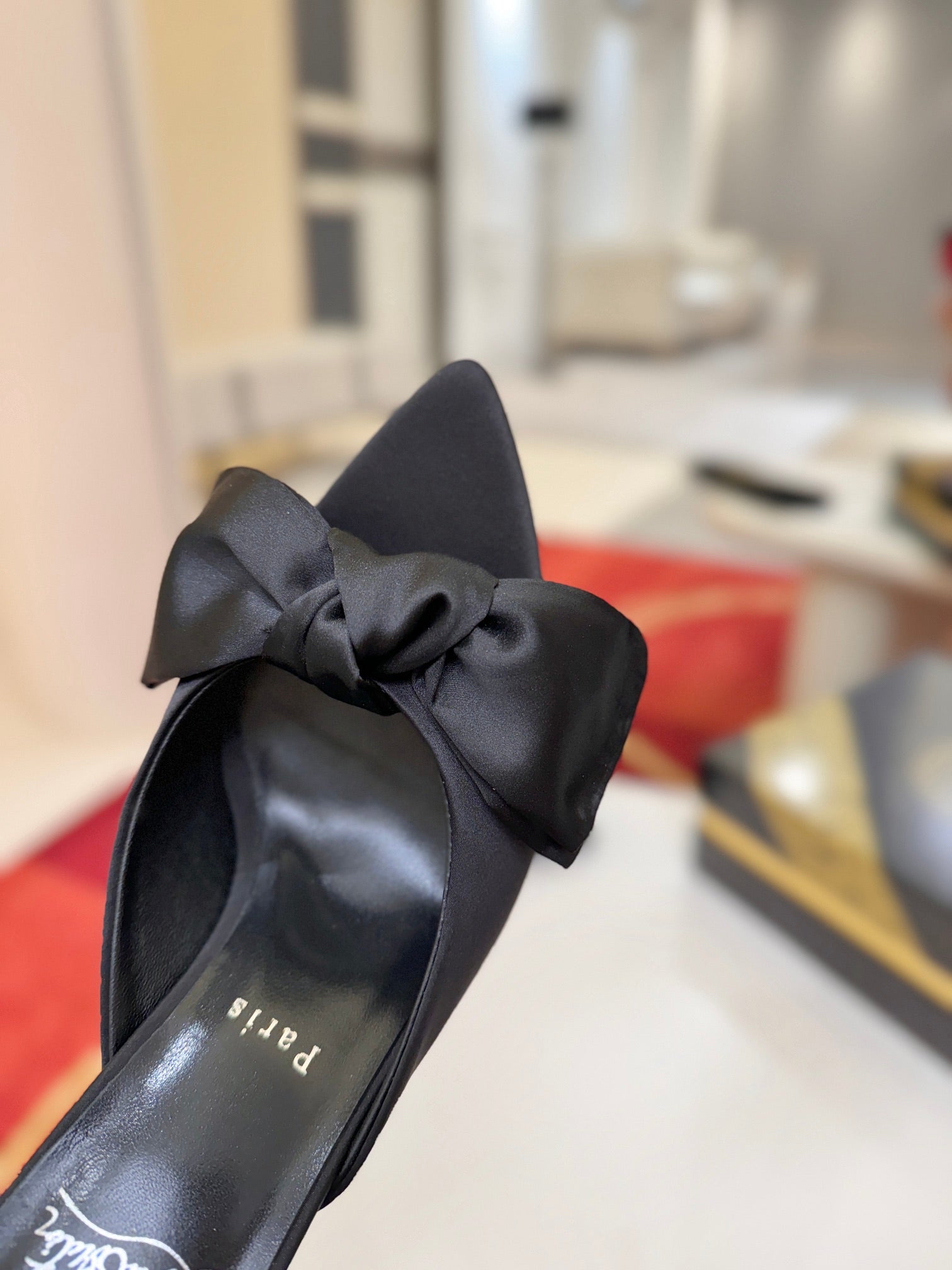 CL Matricia Sandals 10cm Black Satin 825378