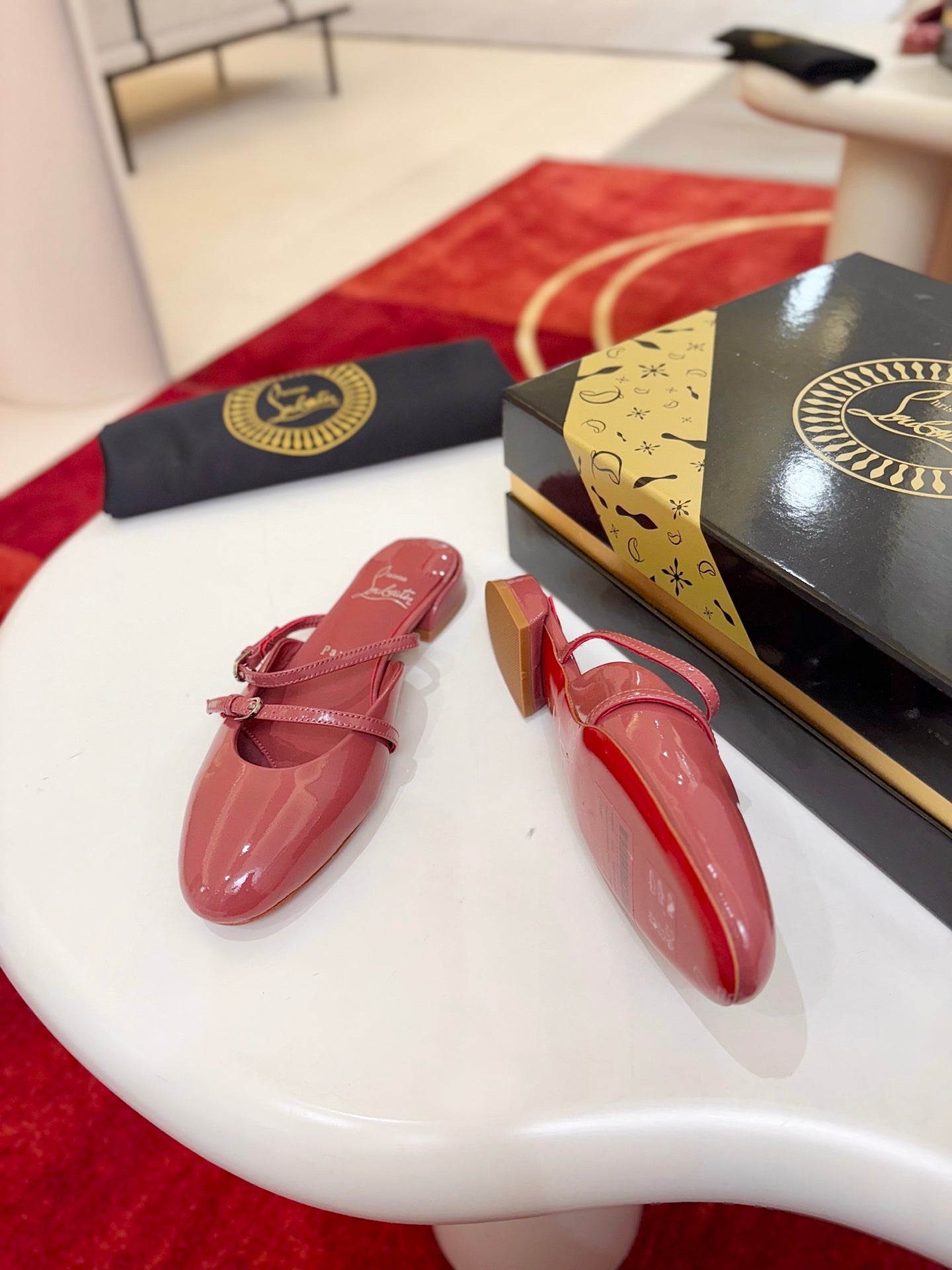 CL Jane Nina Mules Deep Pink Patent Leather 825194