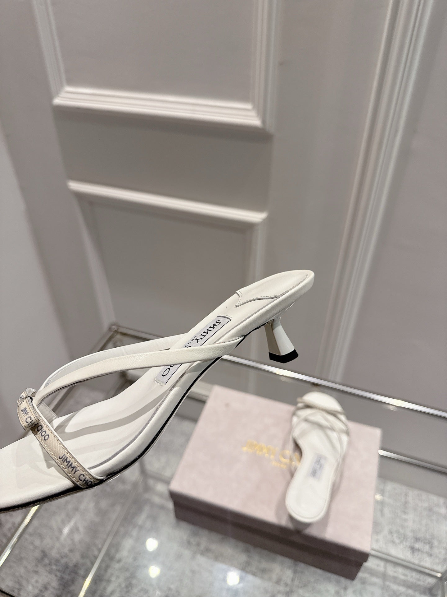 Jimmy Ciela Mules 45mm White Sheepskin 422436