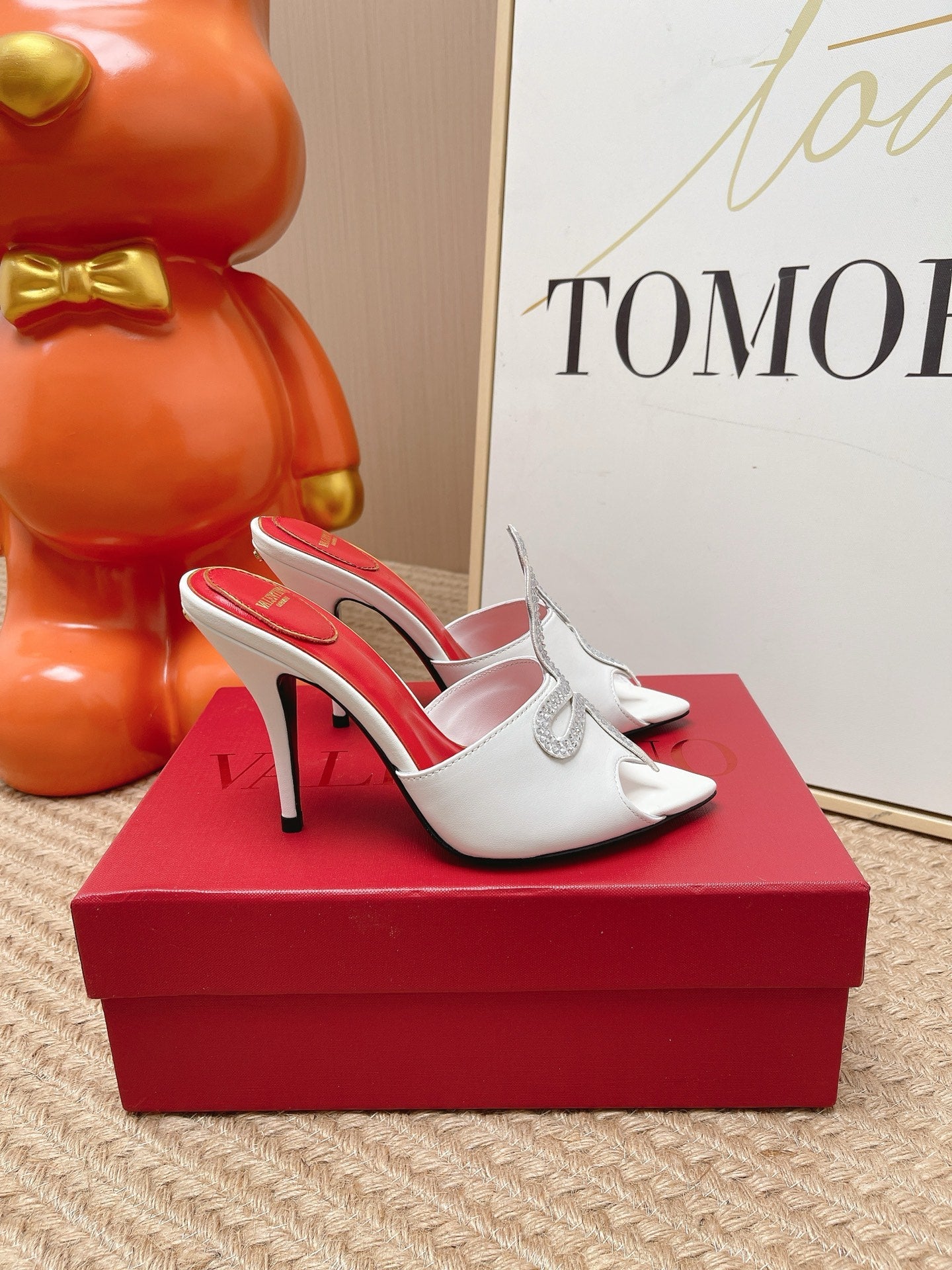 VT 26s Coeur Vipère Sandal 10cm White Leather 855263