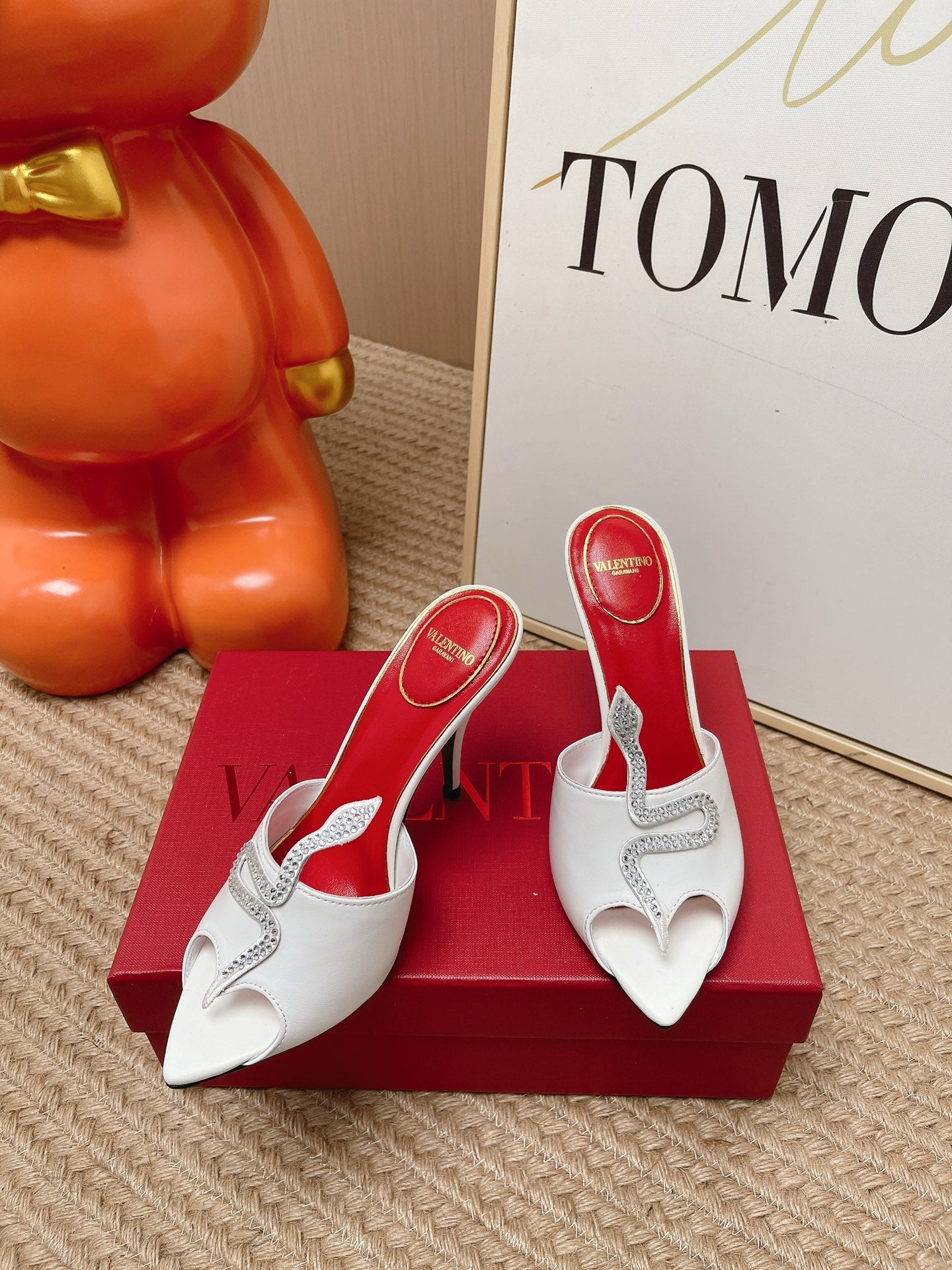 VT 26s Coeur Vipère Sandal 10cm White Leather 855263