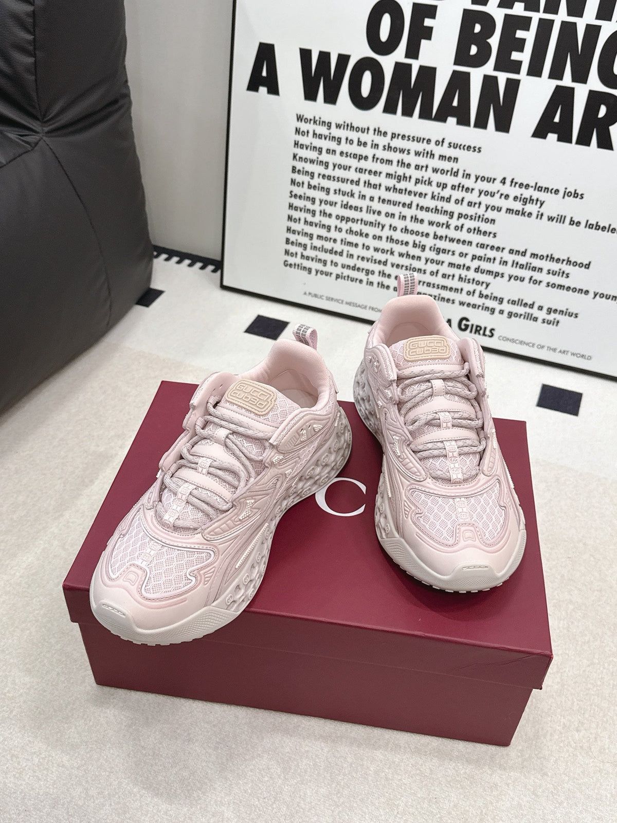 GG 26s Cubo Sneakers Pink Mesh Fabric 191863
