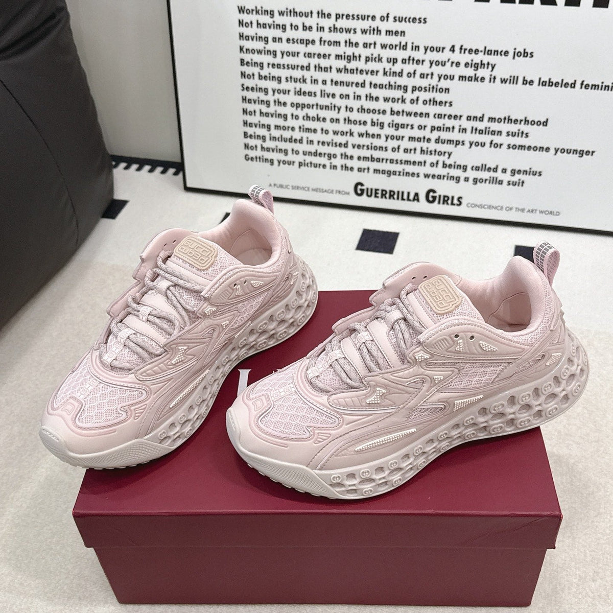 GG 26s Cubo Sneakers Pink Mesh Fabric 191863