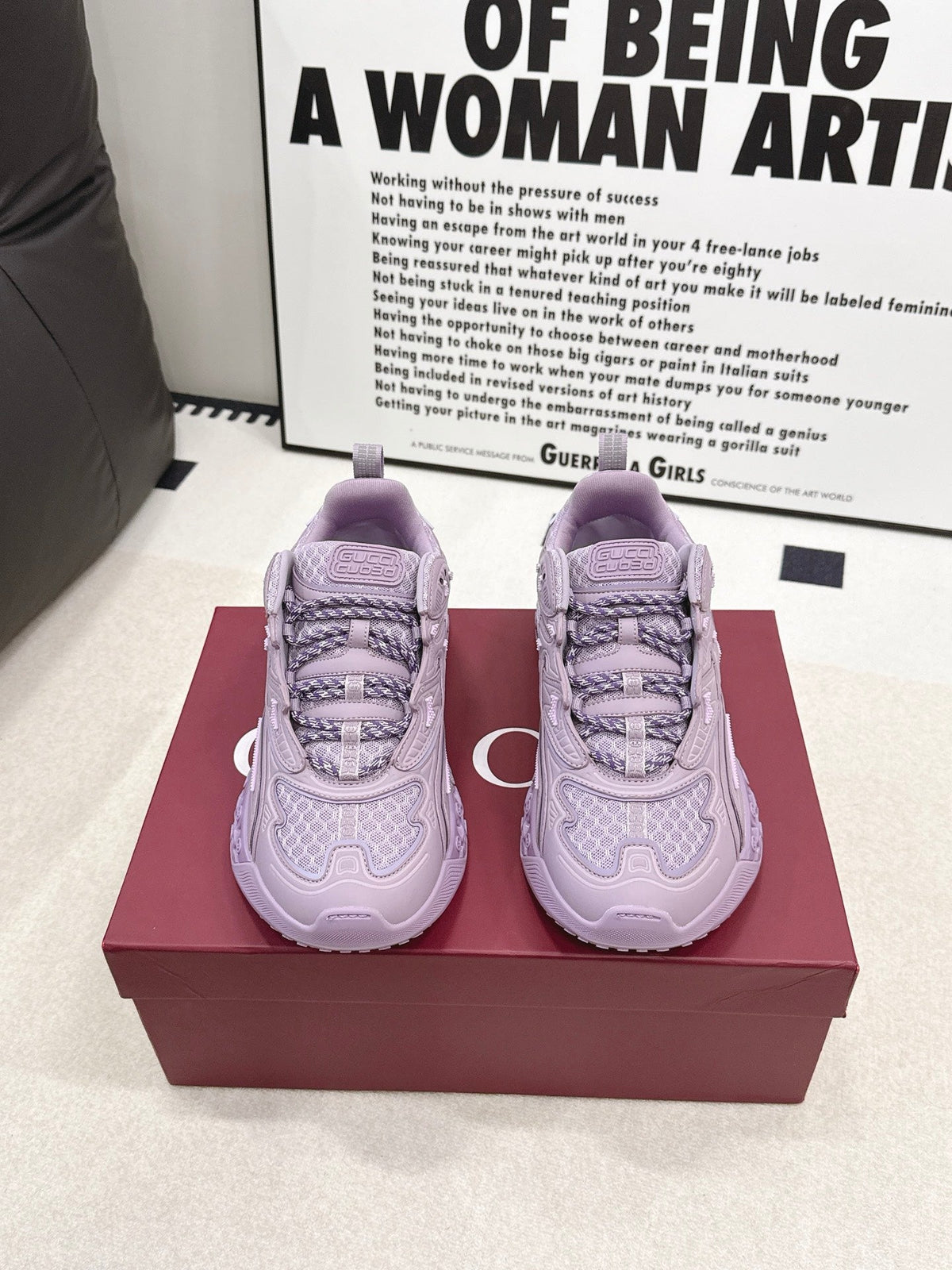 GG 26s Cubo Sneakers Purple Mesh Fabric 191864