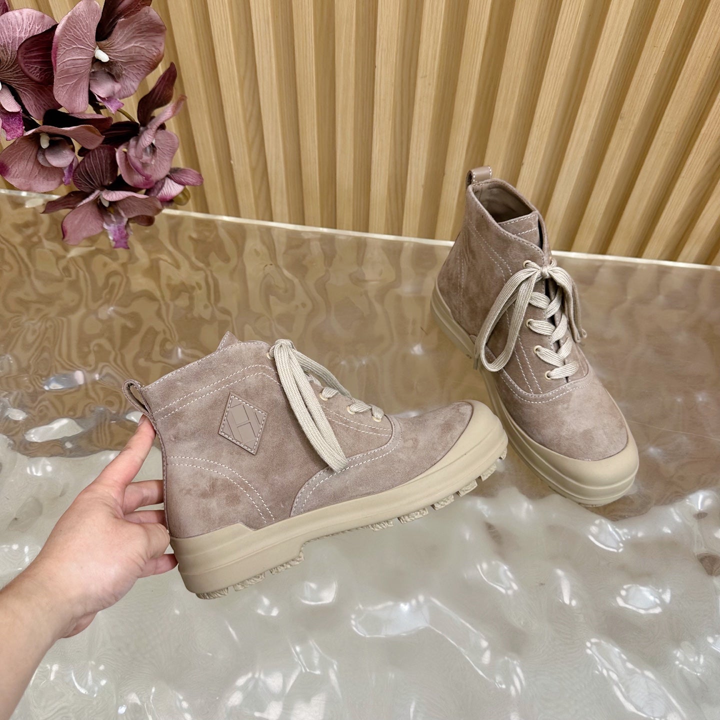 HM Kooler Ankle Boot Muted Beige Suede 498194
