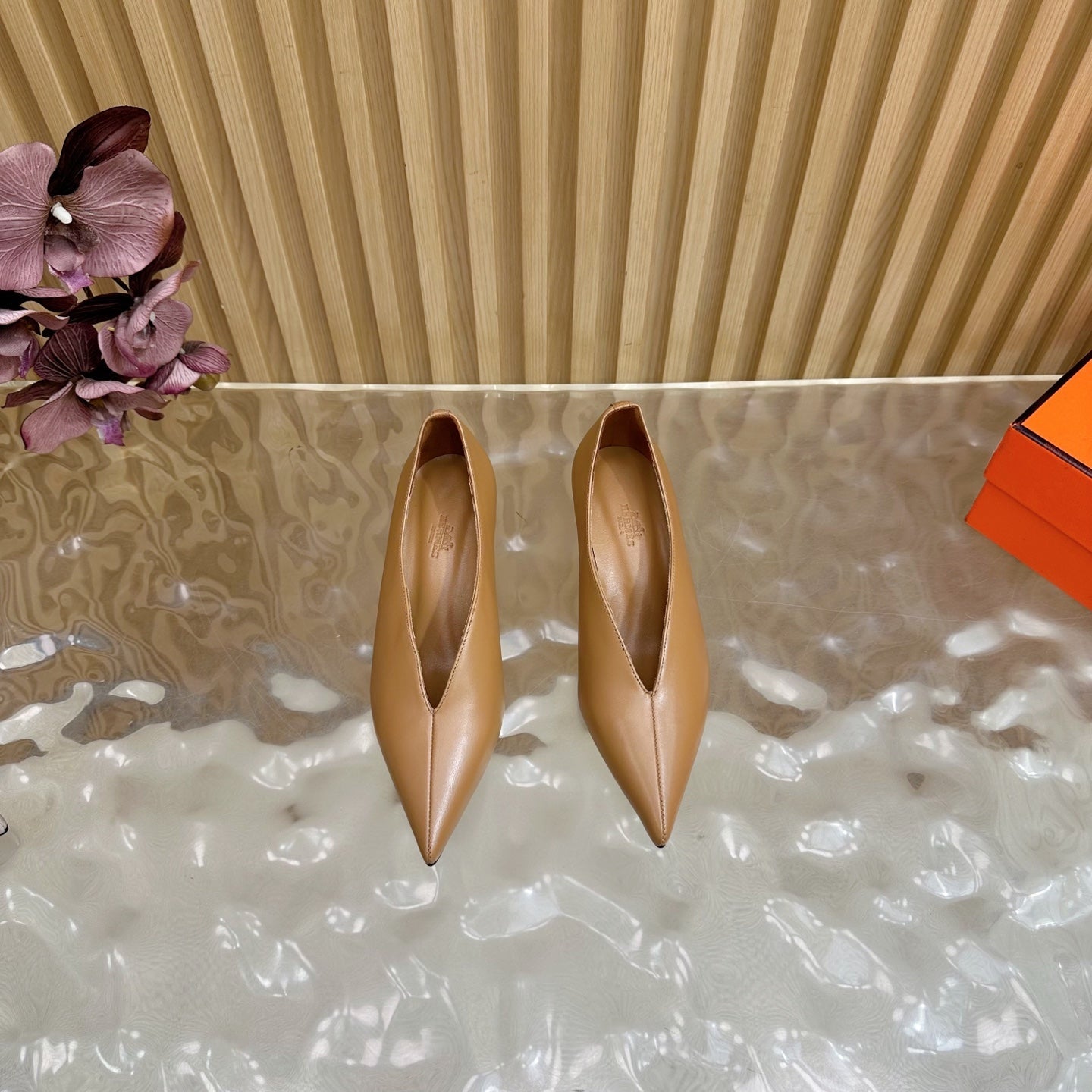 HM Louna 55 Pump 50mm Burnt caramel Sheepskin  498199