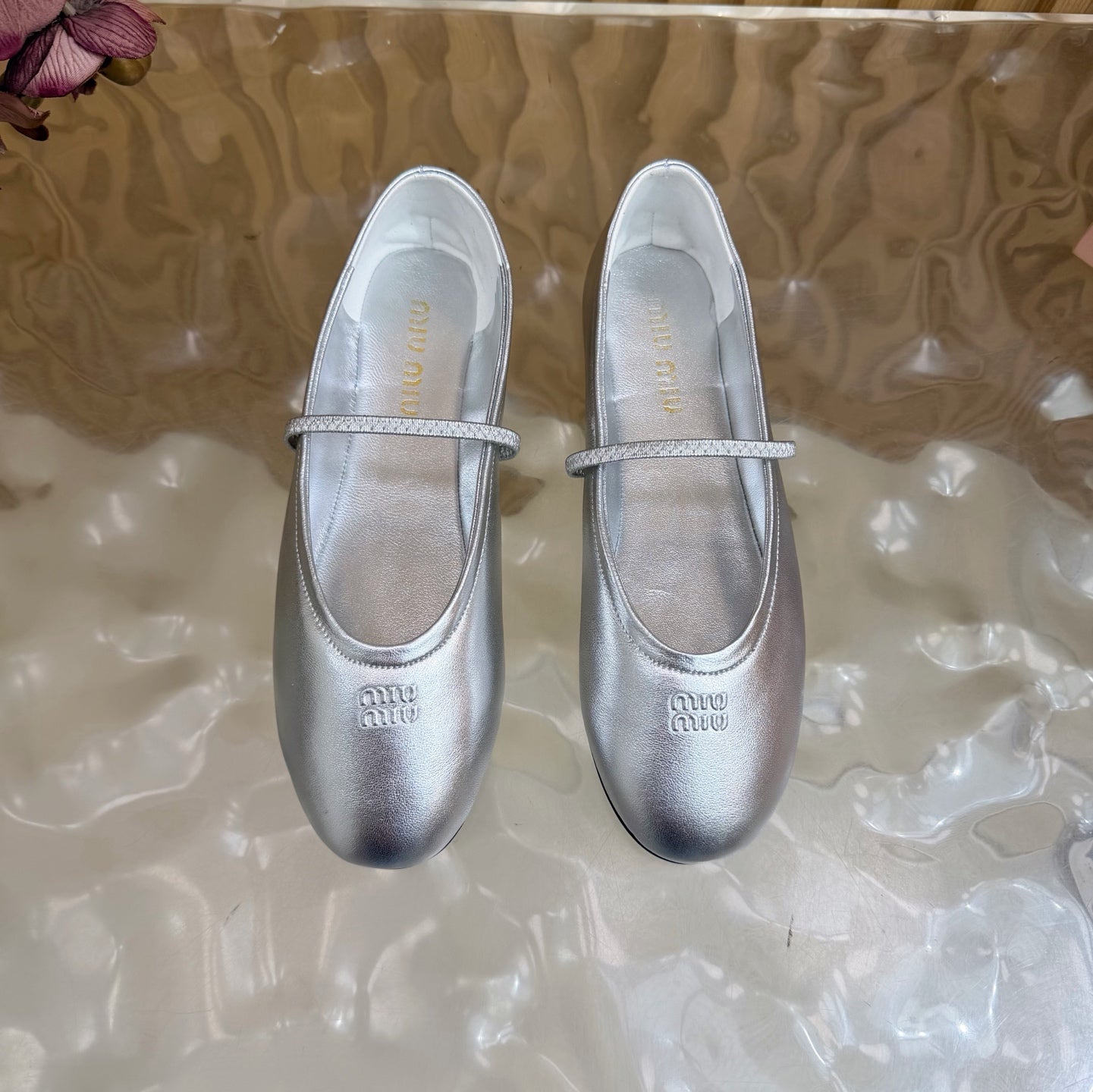 Miu 26s Ballerinas Sliver Lambskin 933416