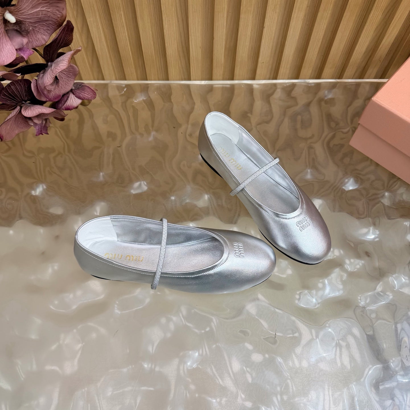 Miu 26s Ballerinas Sliver Lambskin 933416