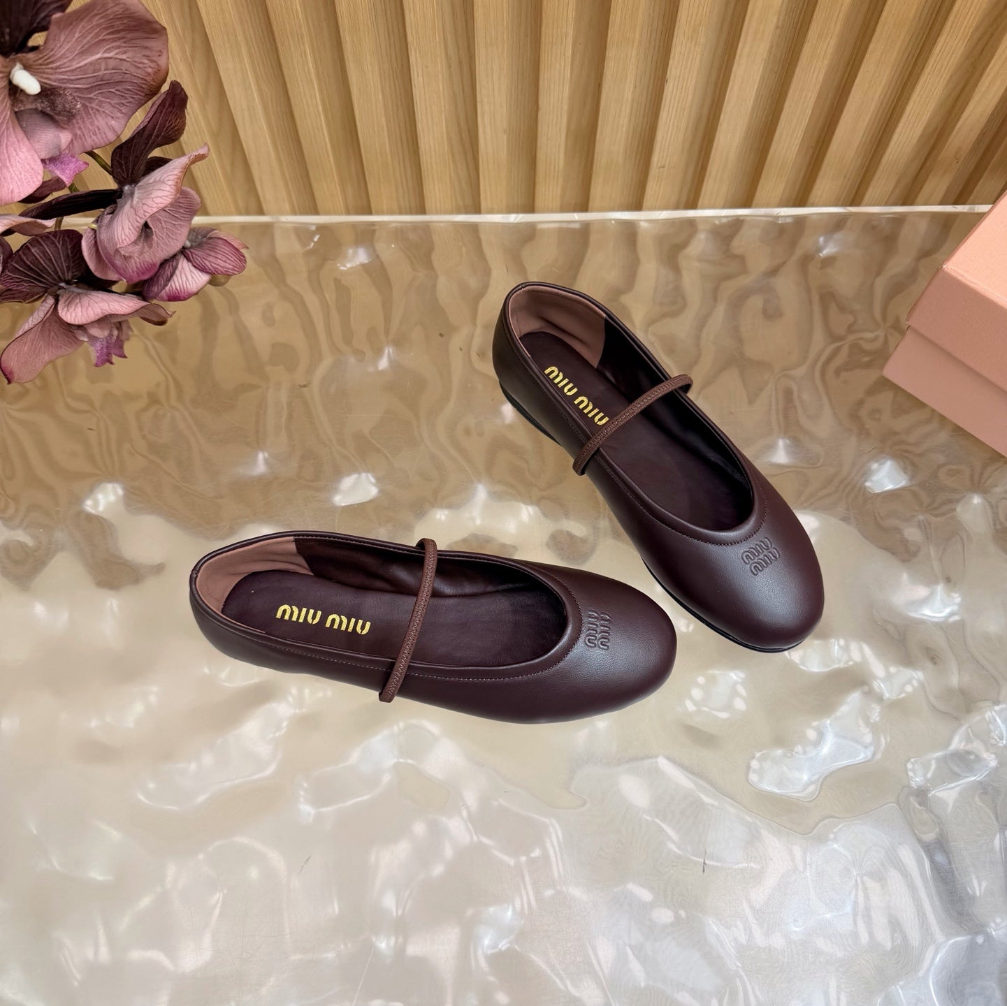 Miu 26s Ballerinas Deep Burgundy Lambskin 933417