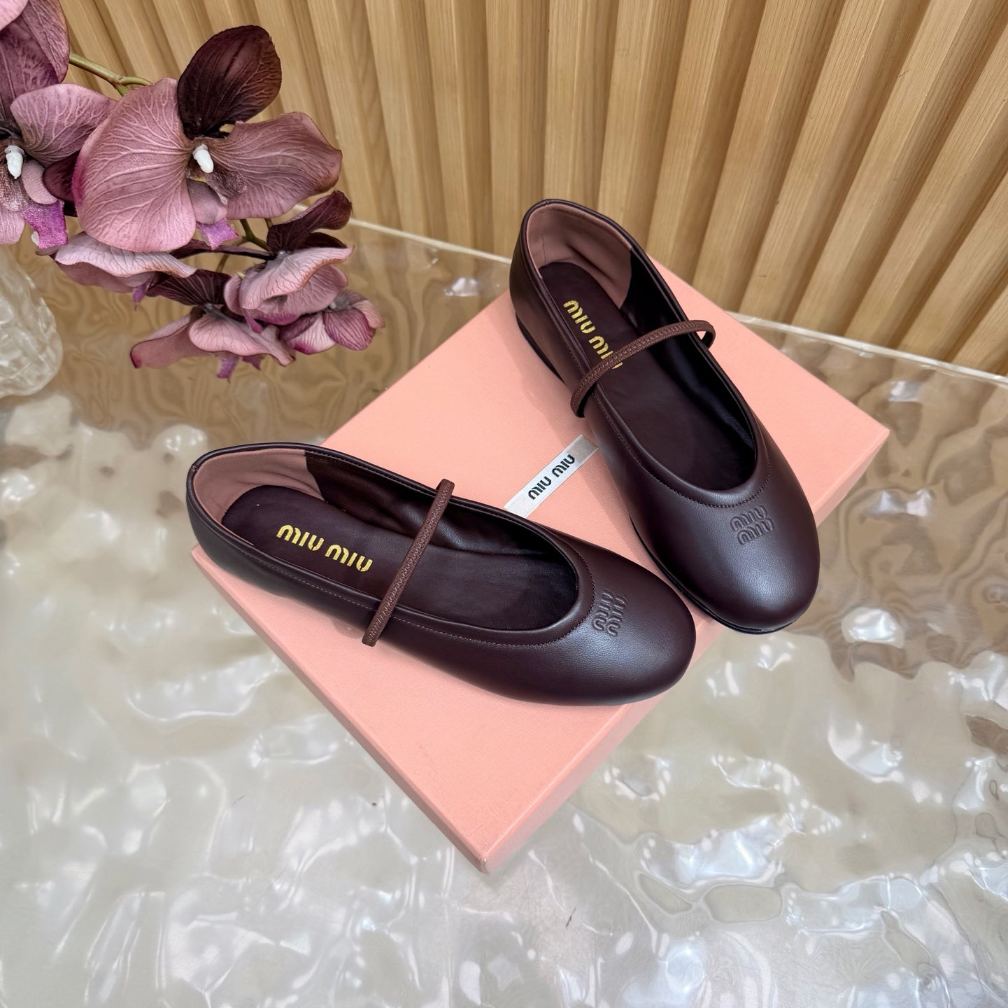 Miu 26s Ballerinas Deep Burgundy Lambskin 933417