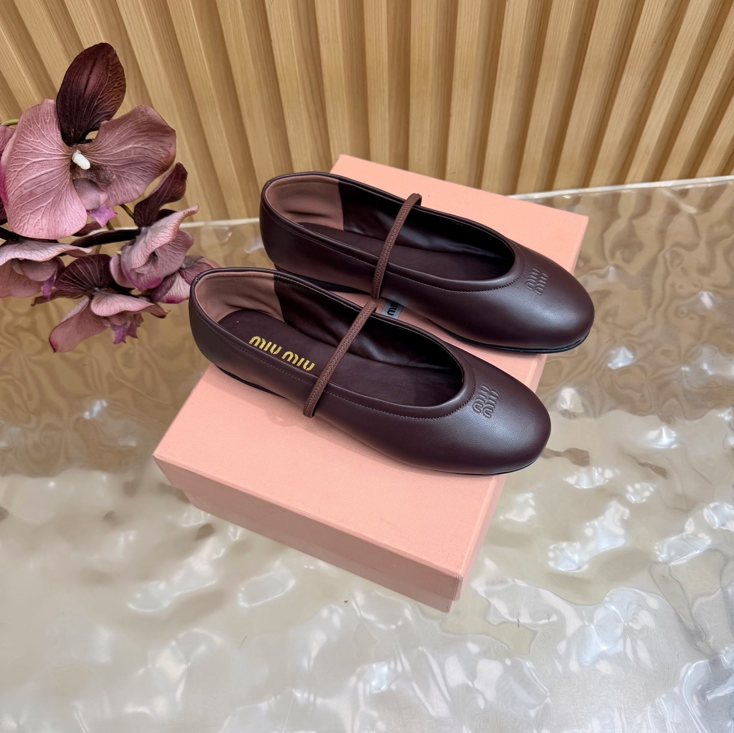 Miu 26s Ballerinas Deep Burgundy Lambskin 933417