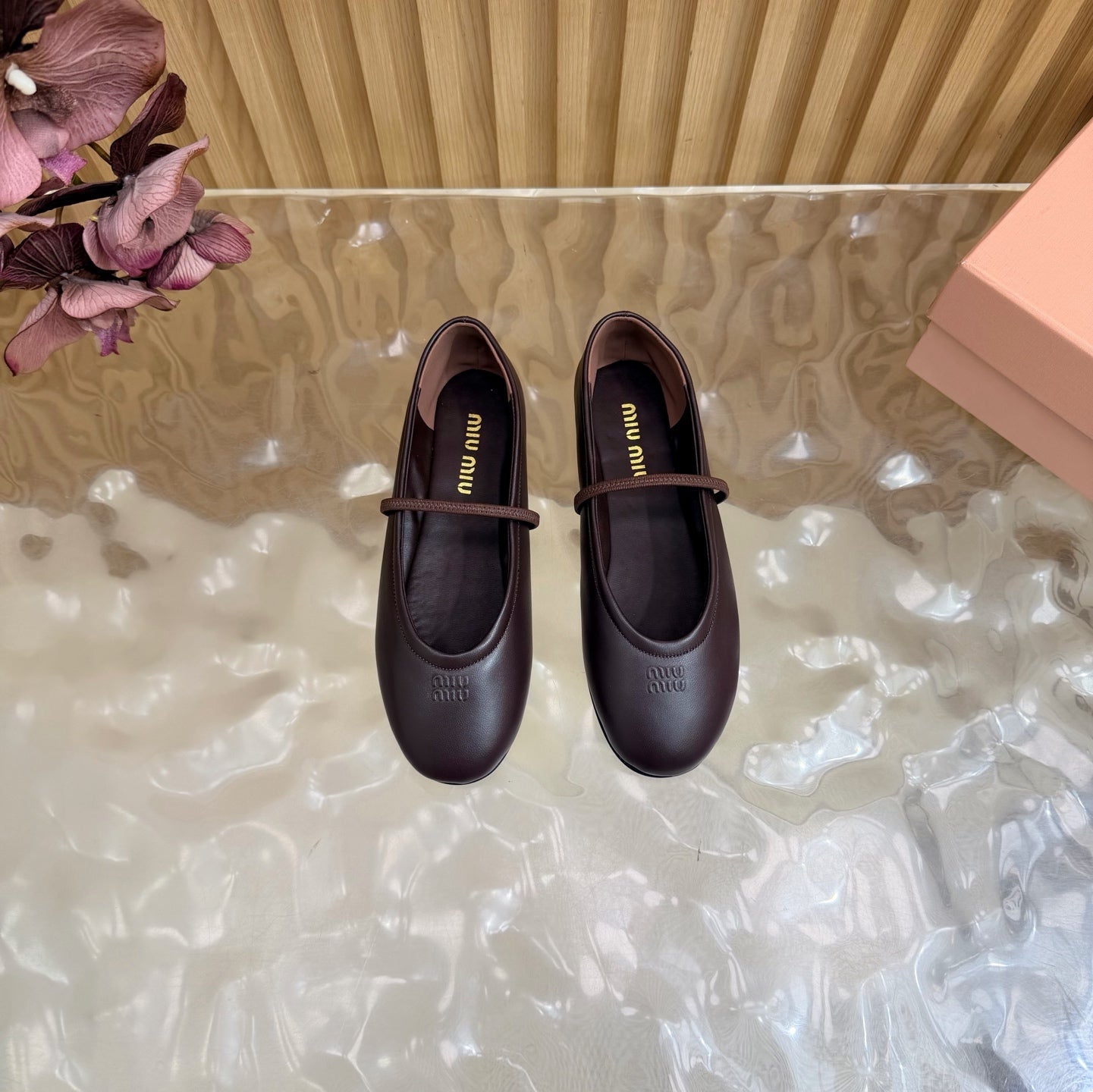 Miu 26s Ballerinas Deep Burgundy Lambskin 933417