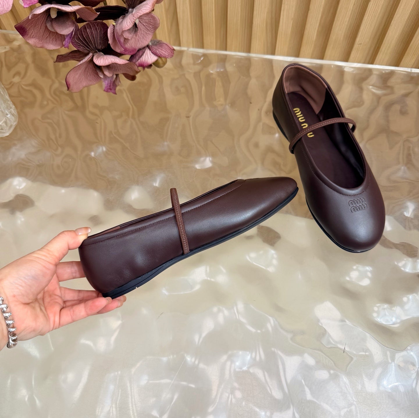 Miu 26s Ballerinas Deep Burgundy Lambskin 933417