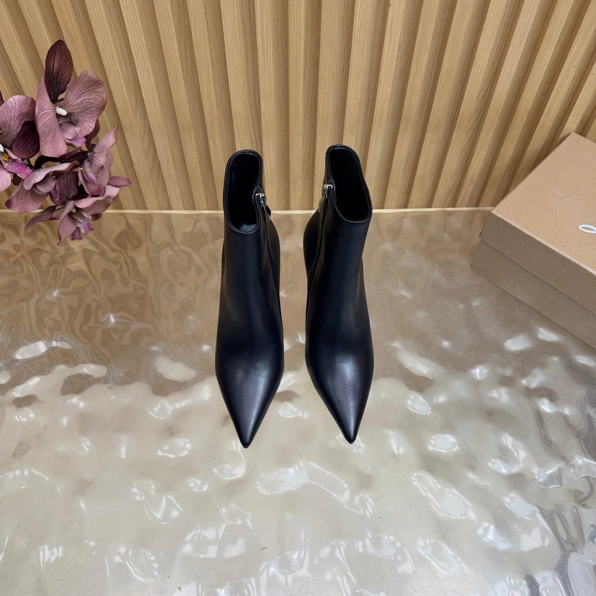 CL 26s So Kate Ankle Boots 10.5cm Black Calfskin Leather 993559