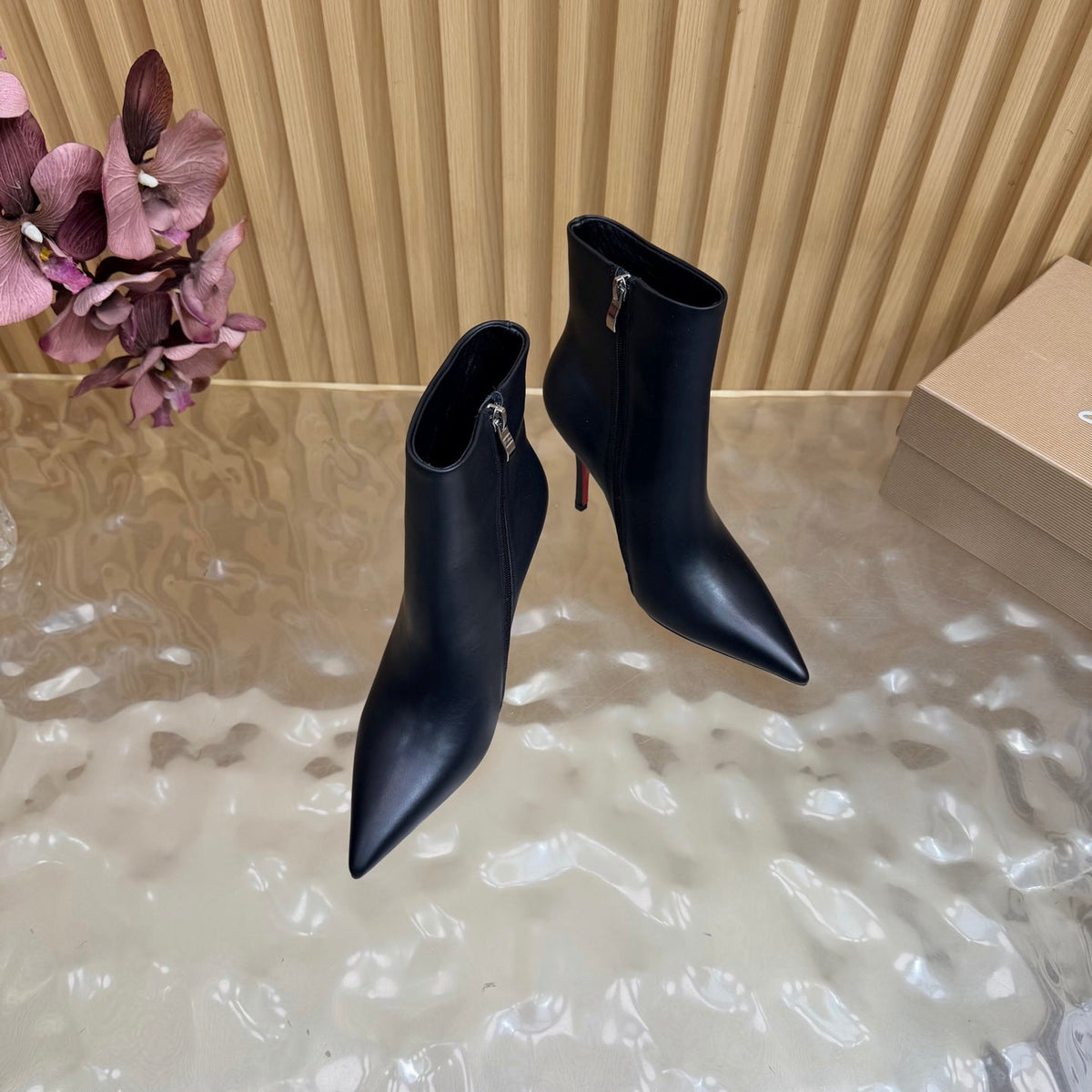 CL 26s So Kate Ankle Boots 10.5cm Black Calfskin Leather 993559
