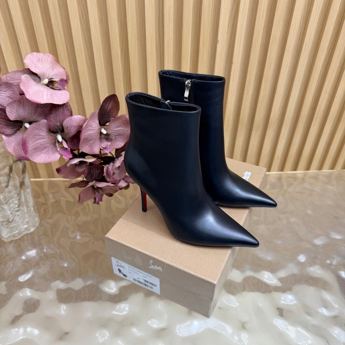CL 26s So Kate Ankle Boots 10.5cm Black Calfskin Leather 993559