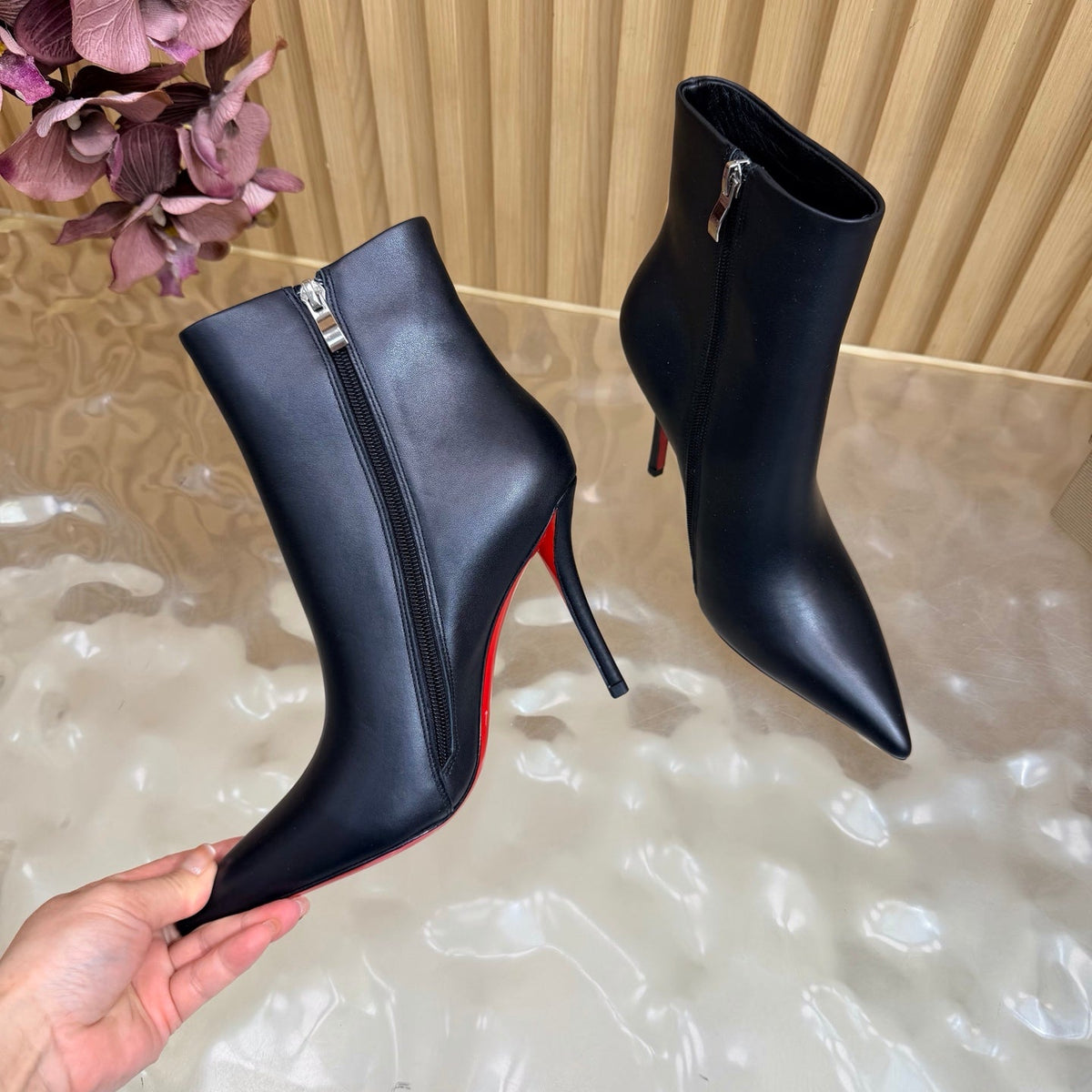 CL 26s So Kate Ankle Boots 10.5cm Black Calfskin Leather 993559