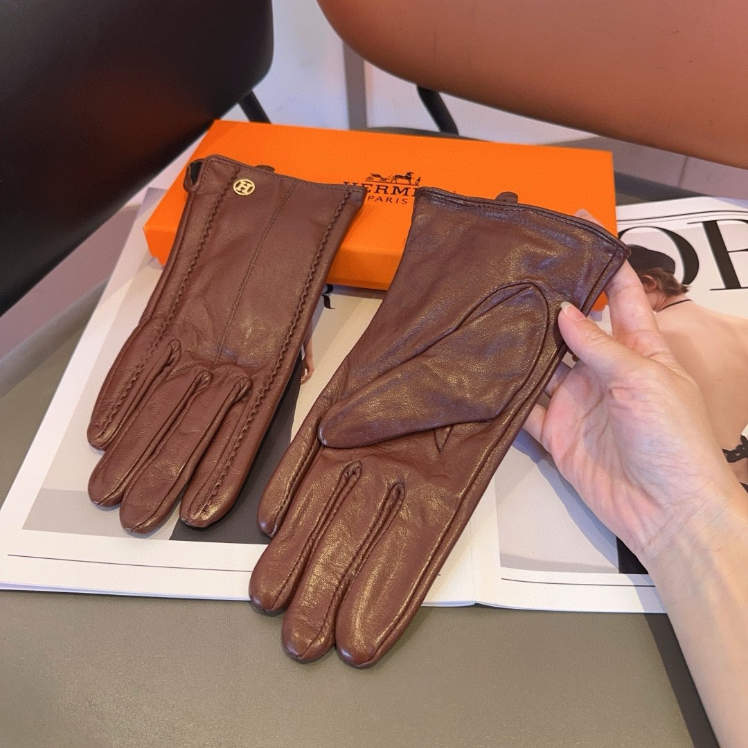 HM 26s Gloves Brown Lambskin 398848