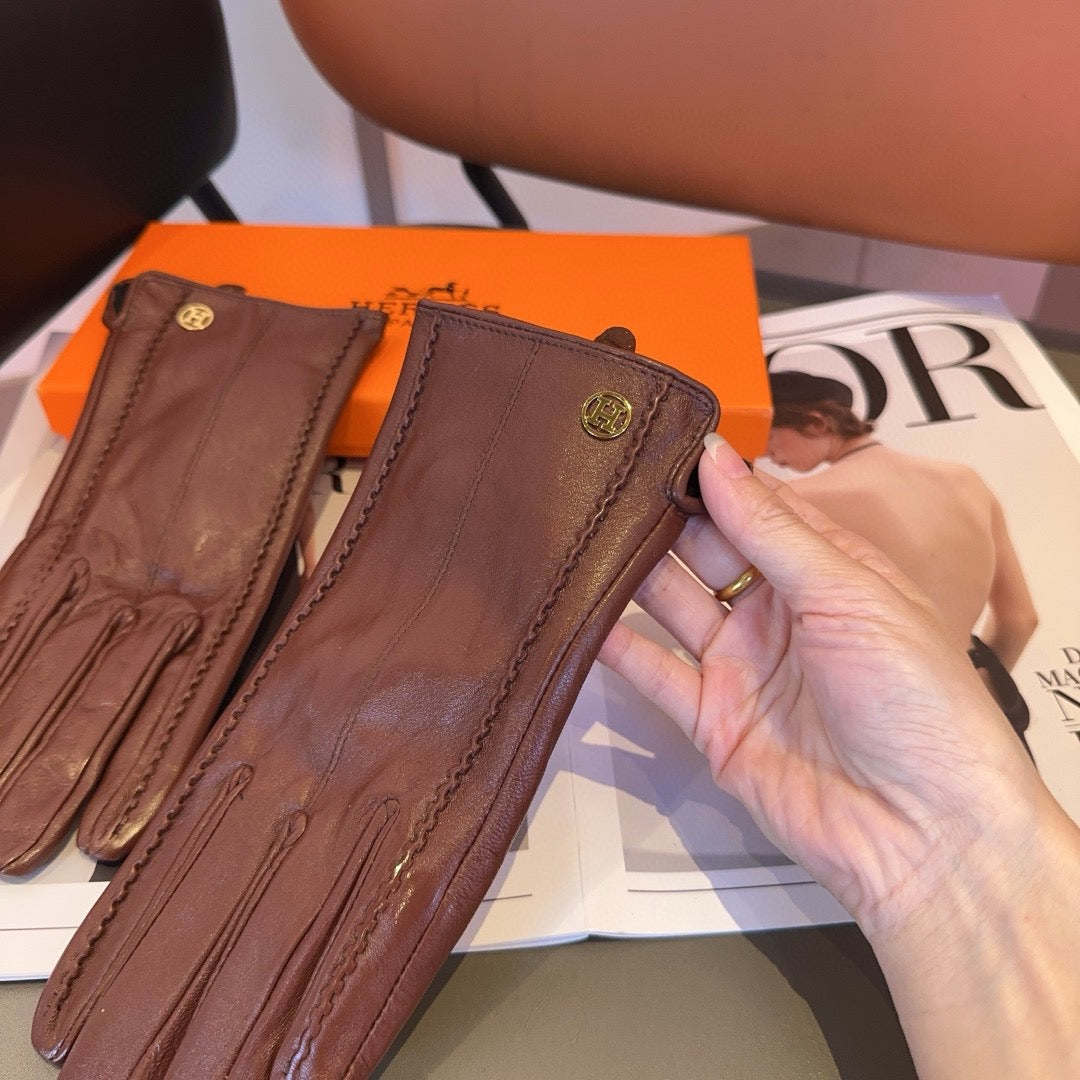 HM 26s Gloves Brown Lambskin 398848