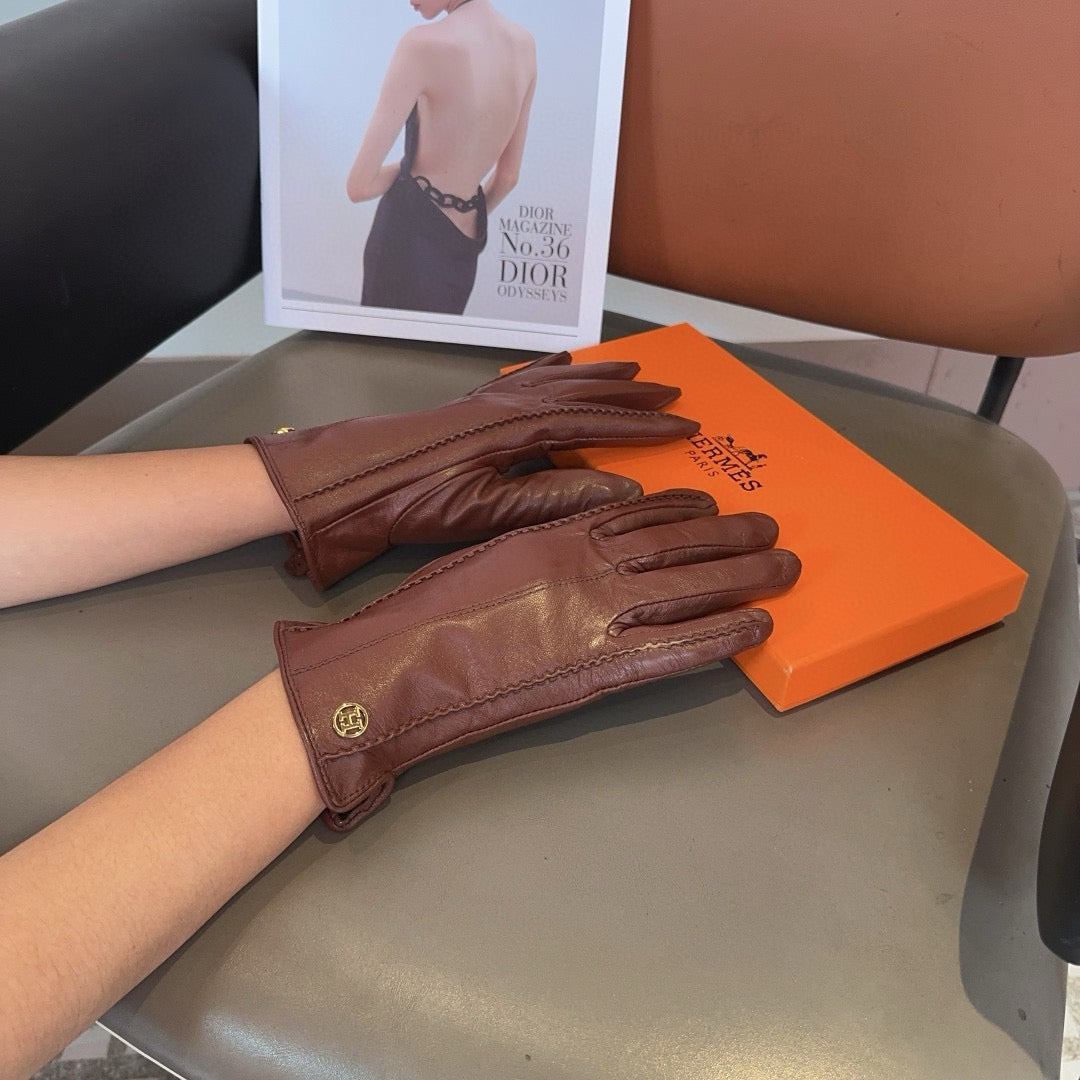 HM 26s Gloves Brown Lambskin 398848