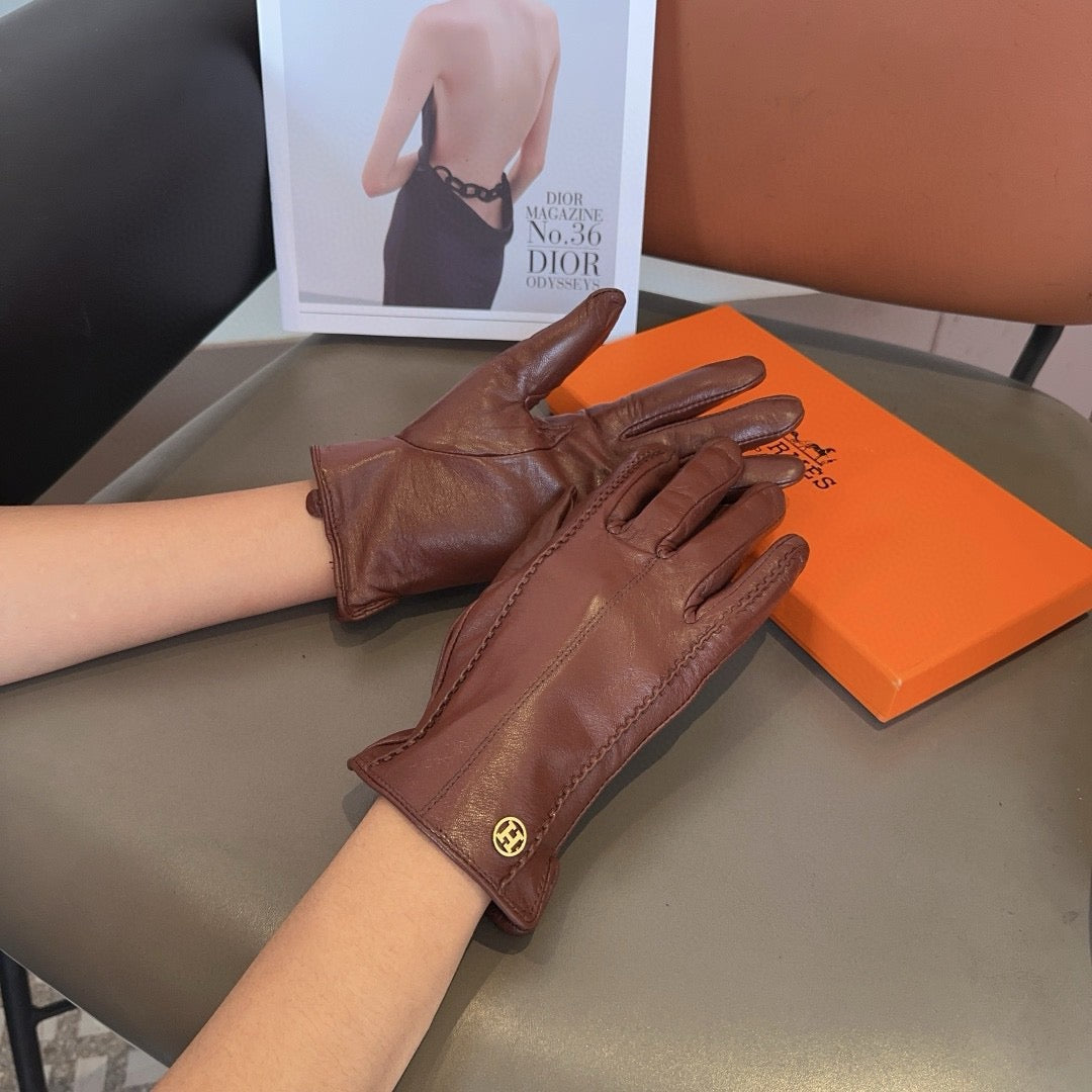HM 26s Gloves Brown Lambskin 398848
