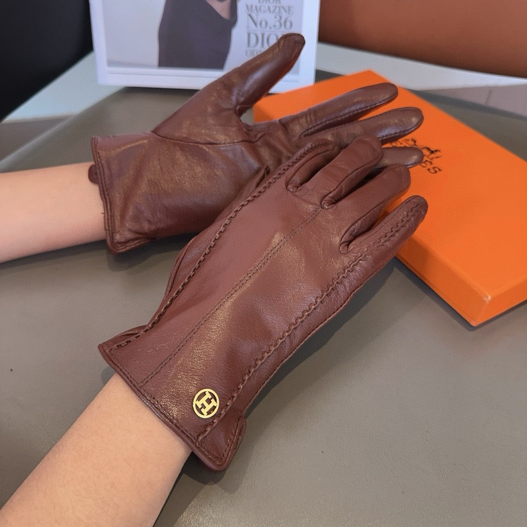 HM 26s Gloves Brown Lambskin 398848