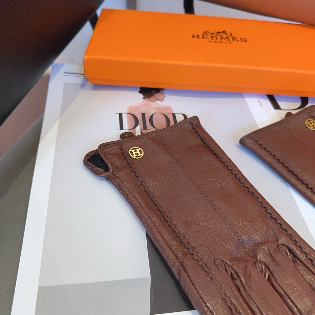 HM 26s Gloves Brown Lambskin 398848