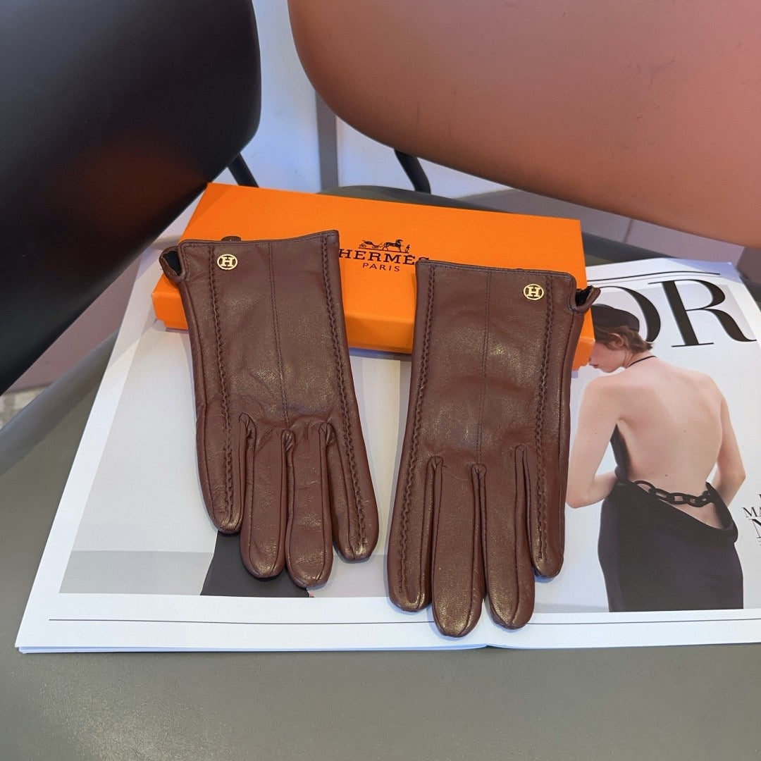 HM 26s Gloves Brown Lambskin 398848