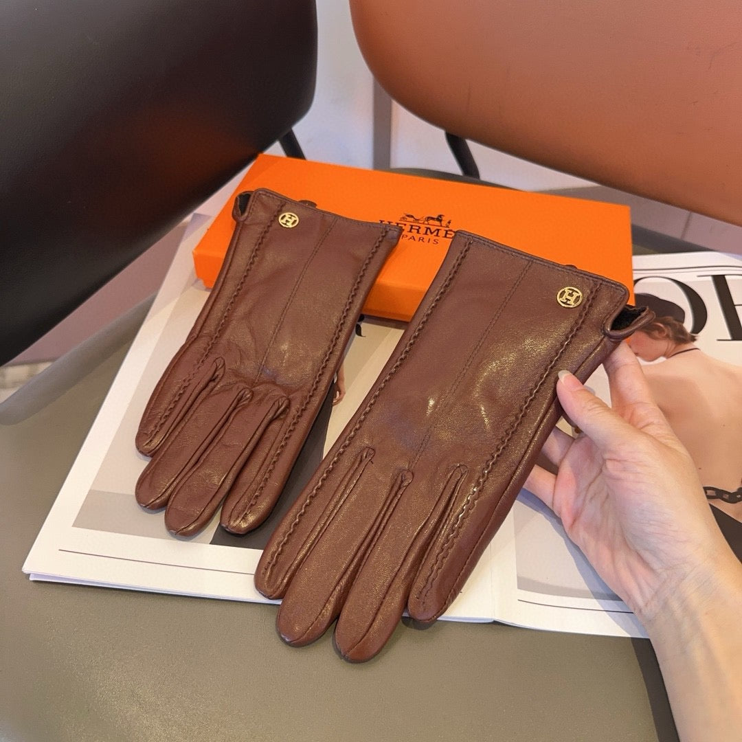 HM 26s Gloves Brown Lambskin 398848