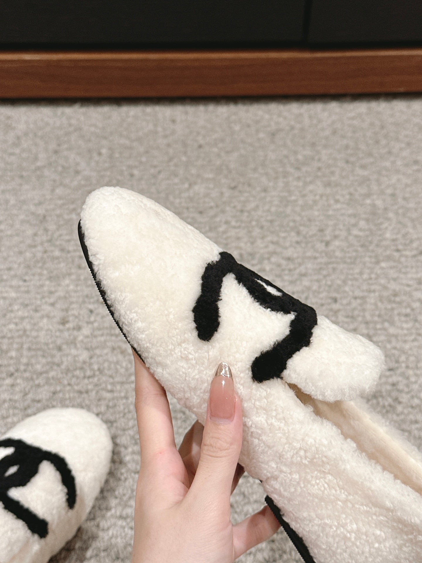 CC Loafers In White Fleece With White Logo