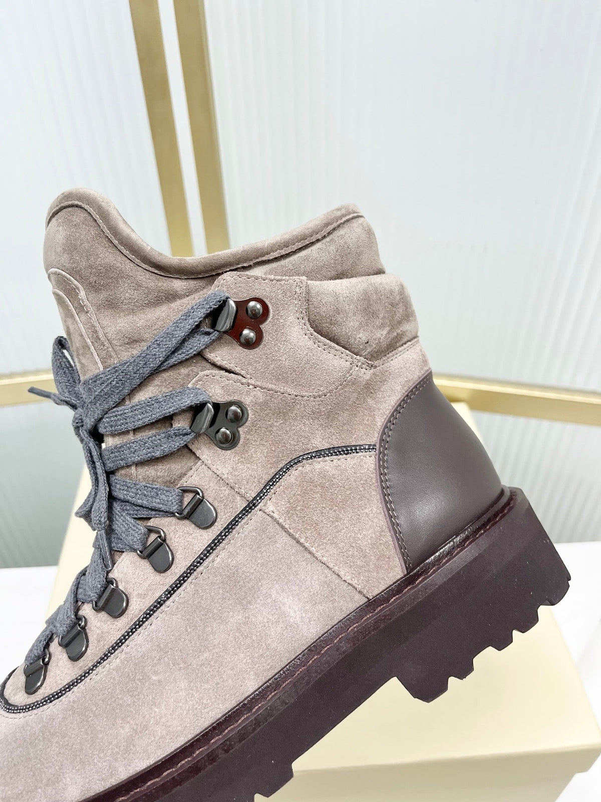 Brunello 26s Boots 4cm Grey Suede 187954