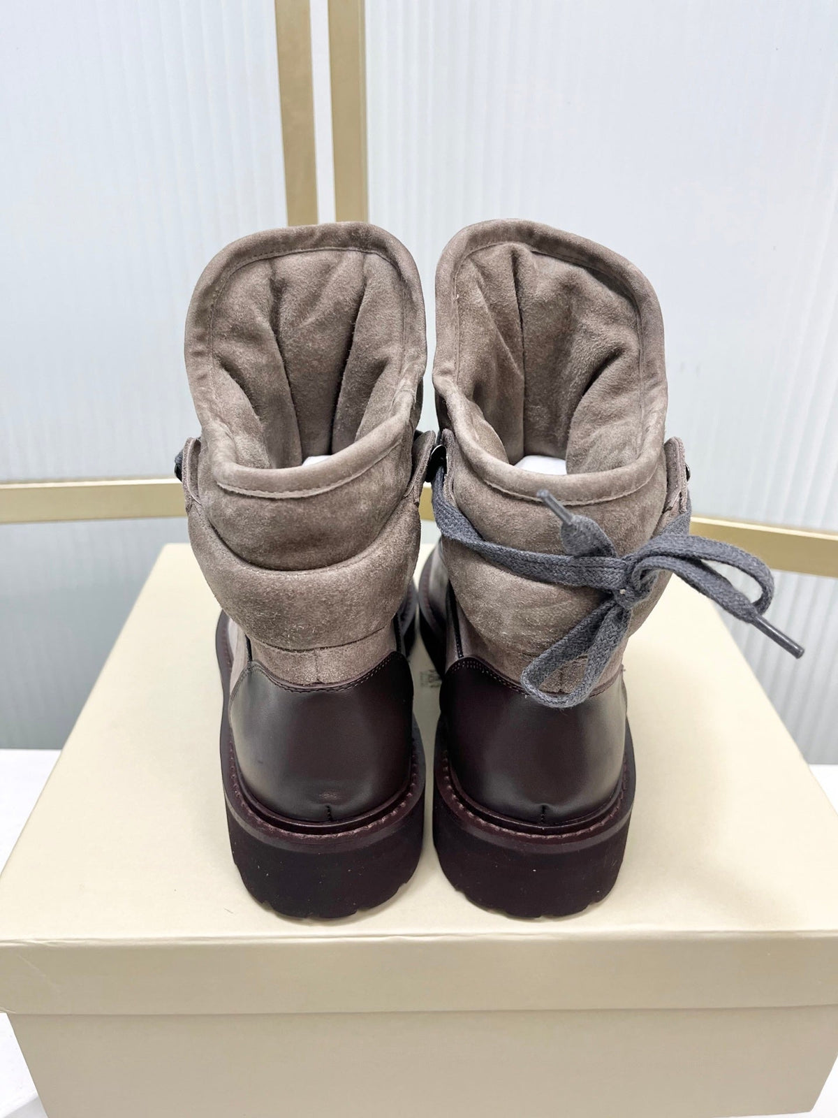Brunello 26s Boots 4cm Grey Suede 187954