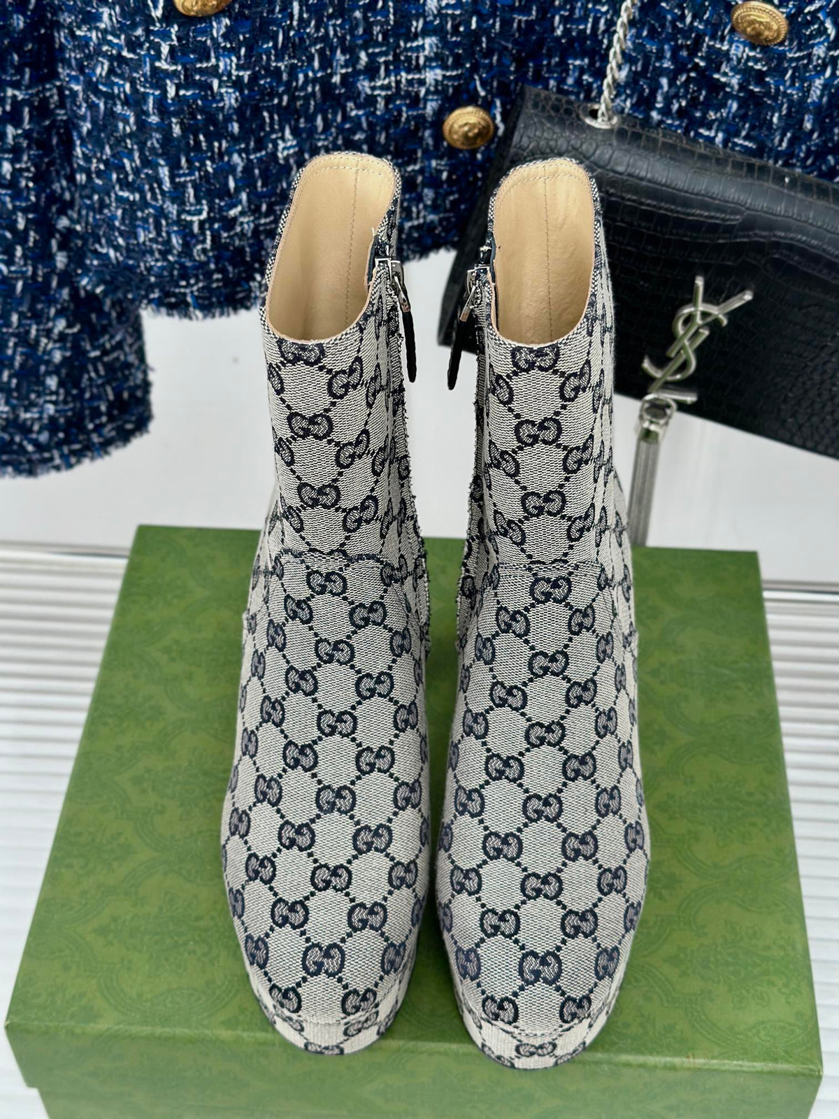 GG 26s Platform Ankle Boots 11.5cm Canvas 174671