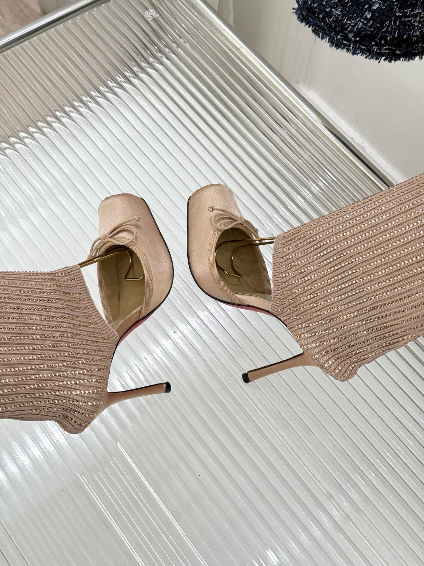 CL 26s Cassia Annmac Pumps 10cm Beige Mesh Satin 991527