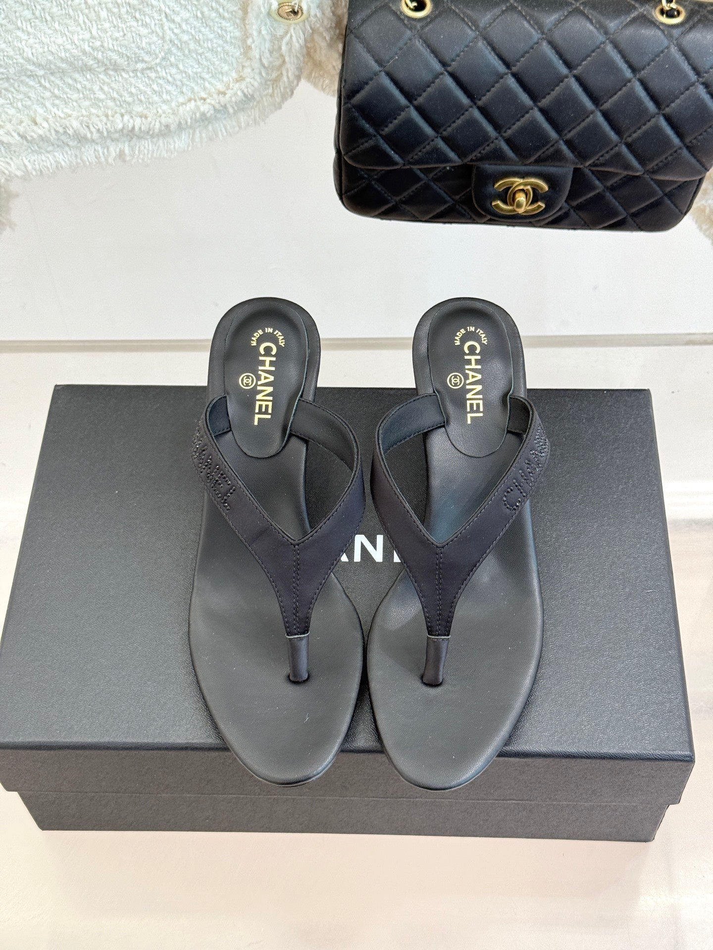 CC 2026 Thong Sandal 5.5cm Black Satin 825791