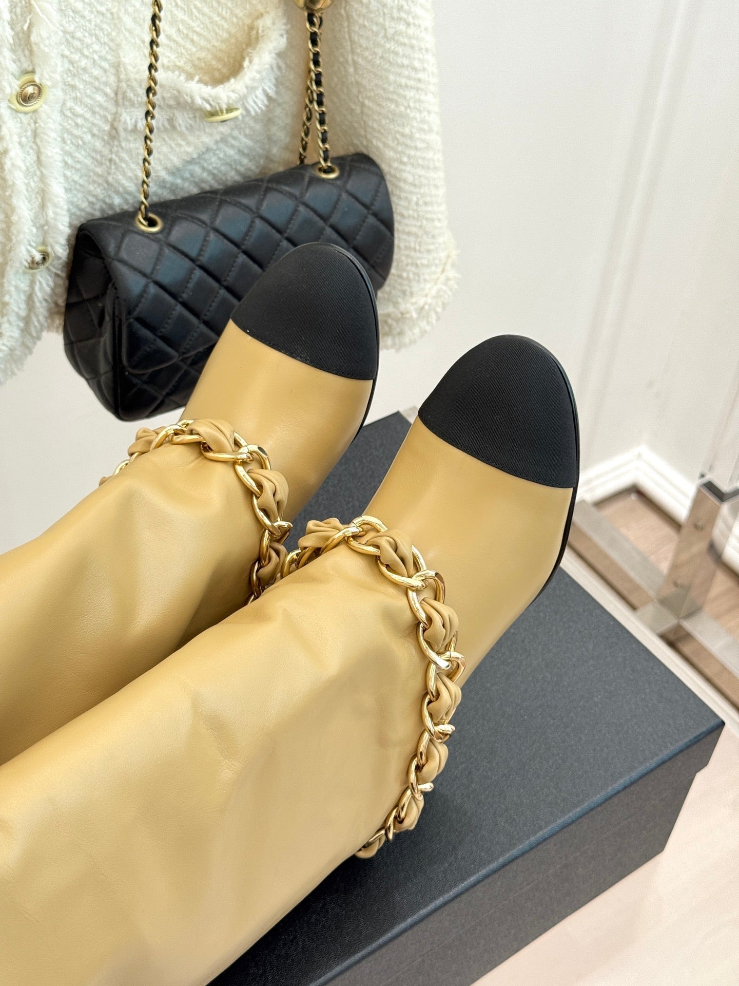 CC 26K Trousers Boot Beige Leather 904744